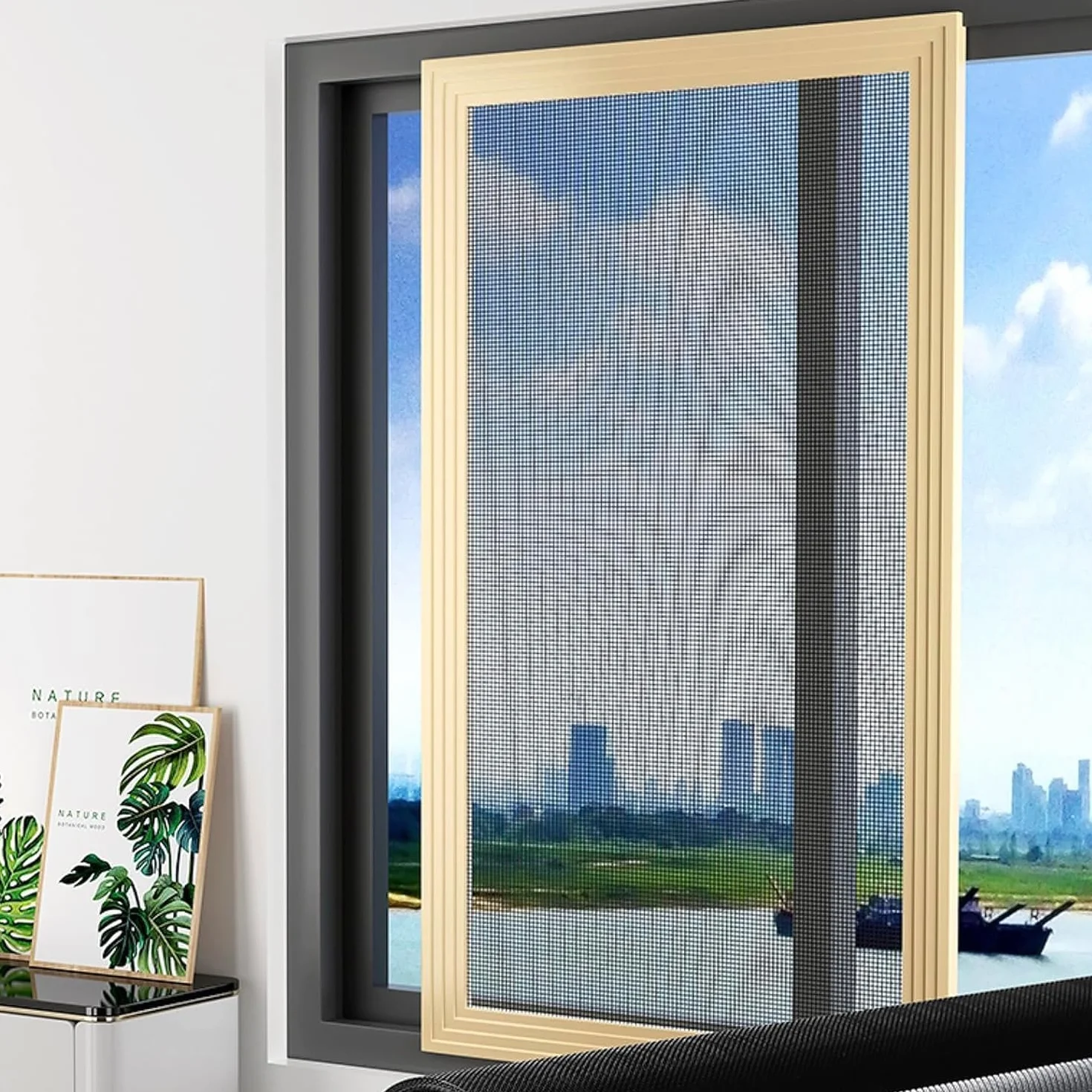 Moskitiera okienna z włókna szklanego 120 x 250 cm szara odporna na UV