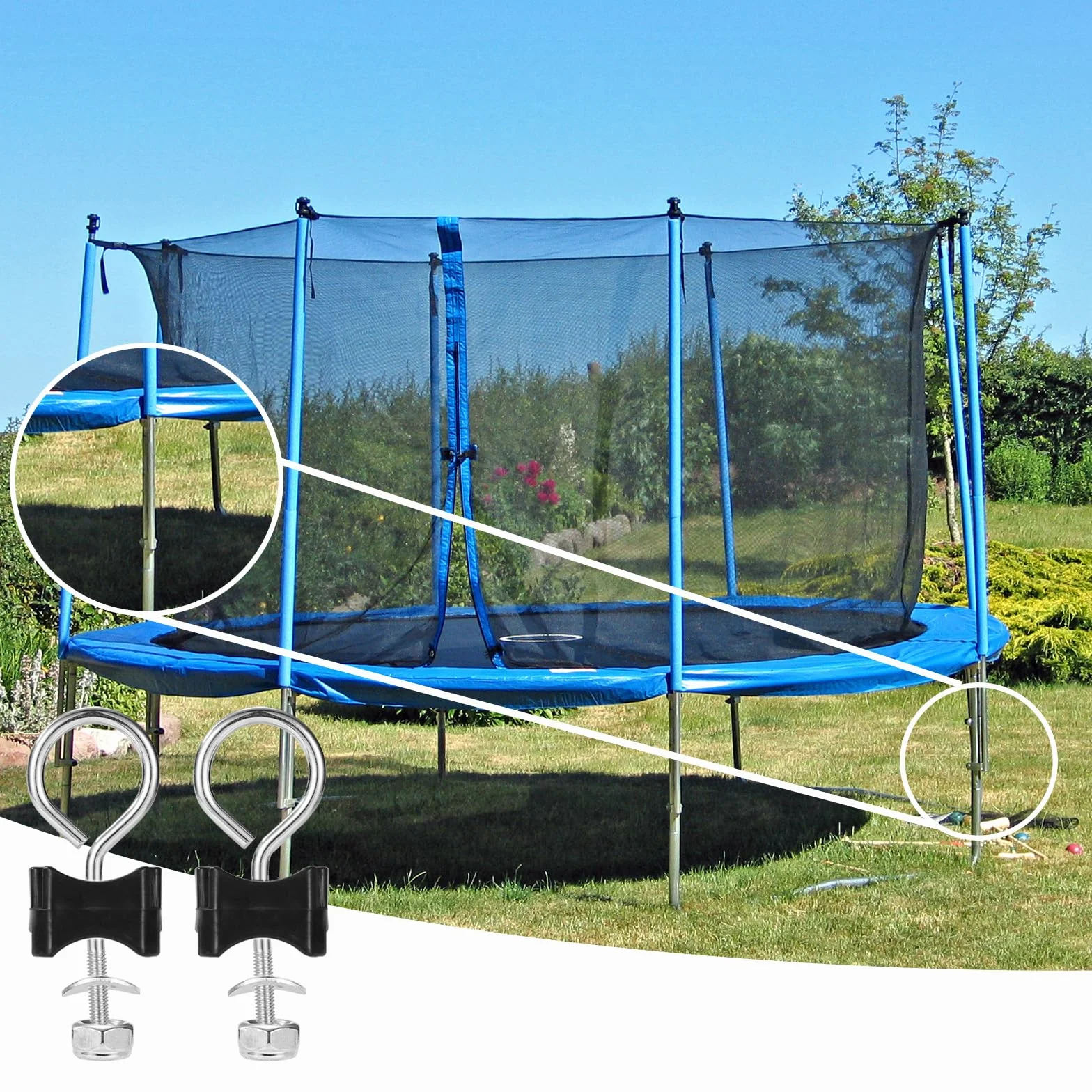 Śruby i Nakrętki do Trampoliny 6mm Gwint Okrągły Zestaw Części Zamienne