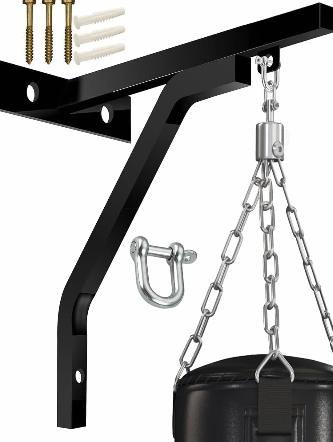 Stojak do ciężkich toreb, ciężka torba zamontowana na ścianie, wytrzymały uchwyt na worek bokserski uchwyt do boksu, MMA domowy garaż trening siłownia kardio fitness
