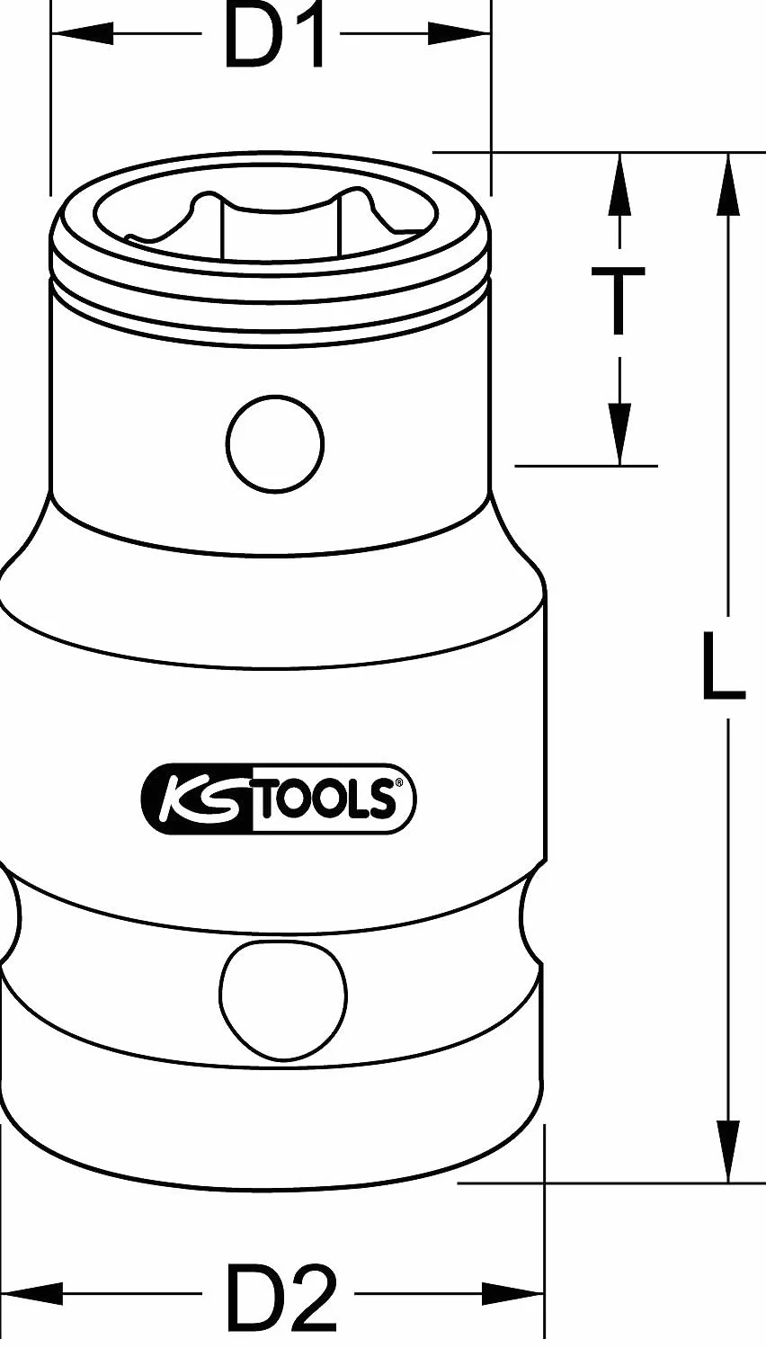 KS Tools 1/2" Gniazdo adaptera bitów 5/16" z kulką