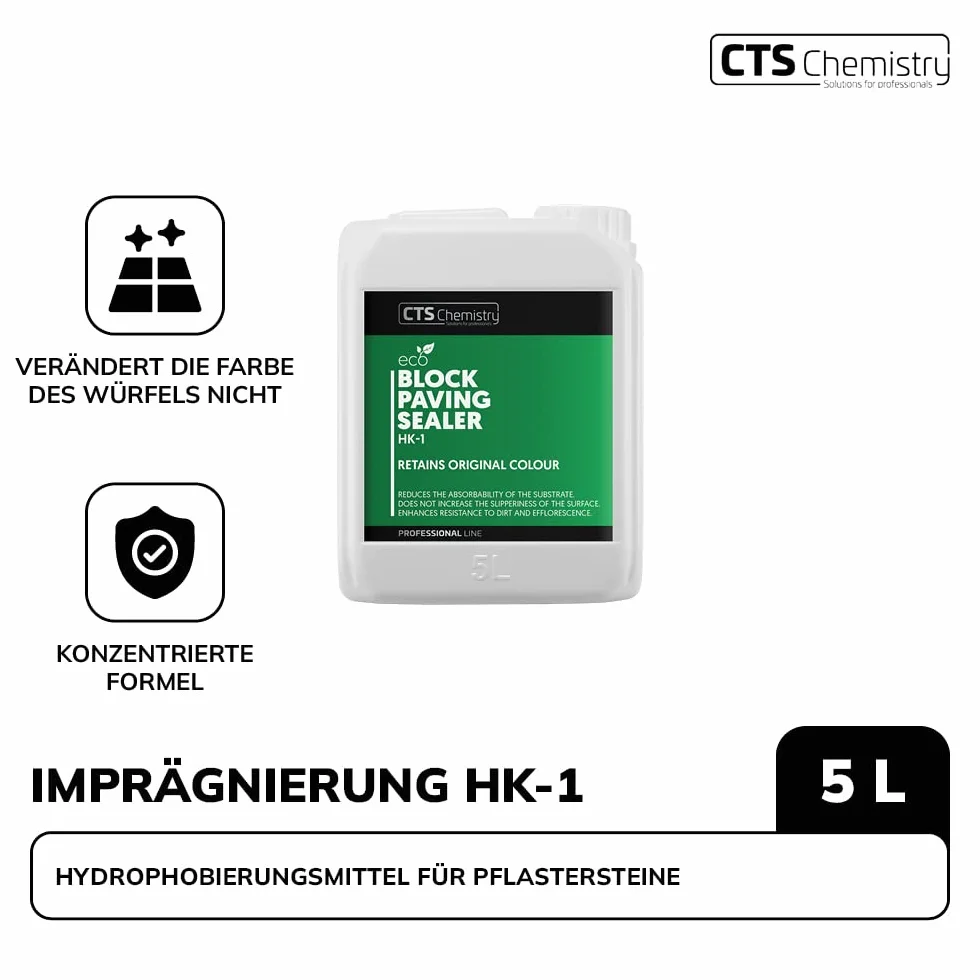 Impregnat HK-1 do kostki brukowej 2x5L Wodny Nie zmienia koloru Zabezpiecza przed wodą Zwiększa odporność na zabrudzenia i wykwity