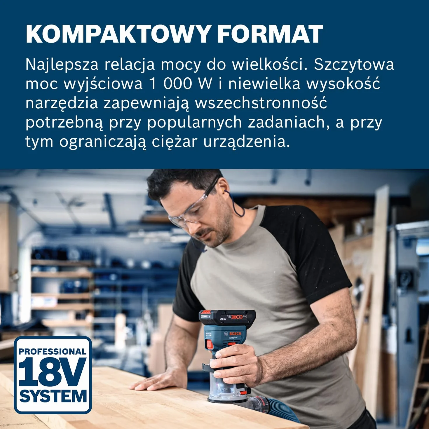 Bosch GKF 18V-8 Akumulatorowa Frezarka 18V z Prowadnicą Równoległą