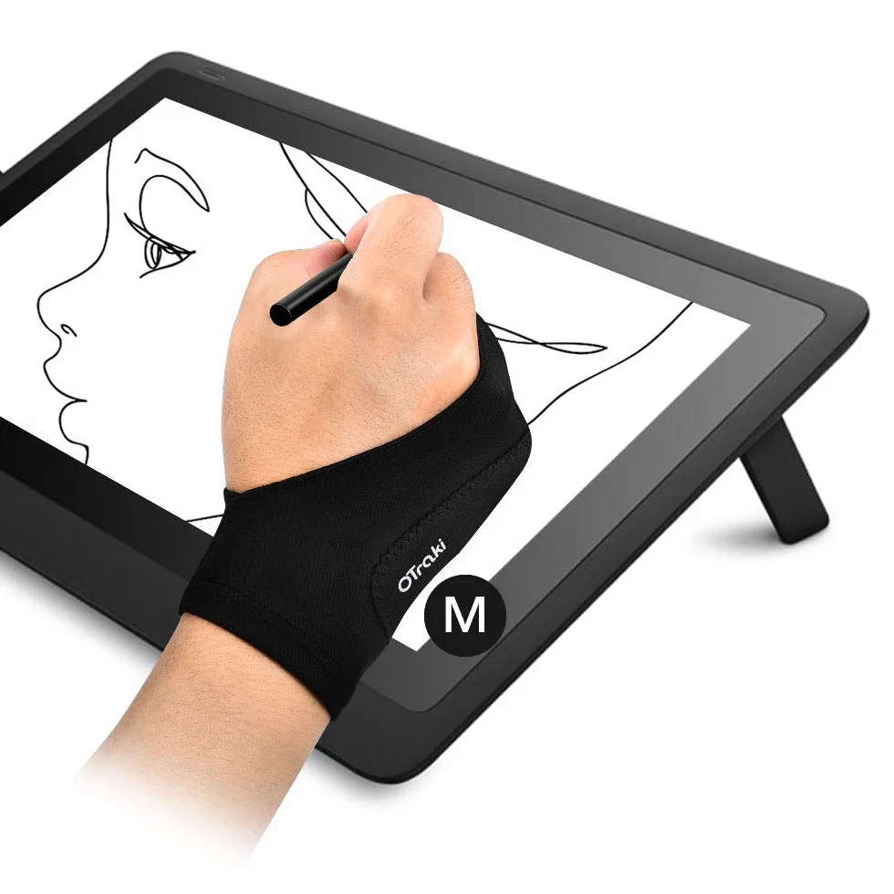 OTraki Rękawice Przeciwporostowe 2 sztuki 8 x 20,5 cm Drawing Gloves do Tabletów Graficznych