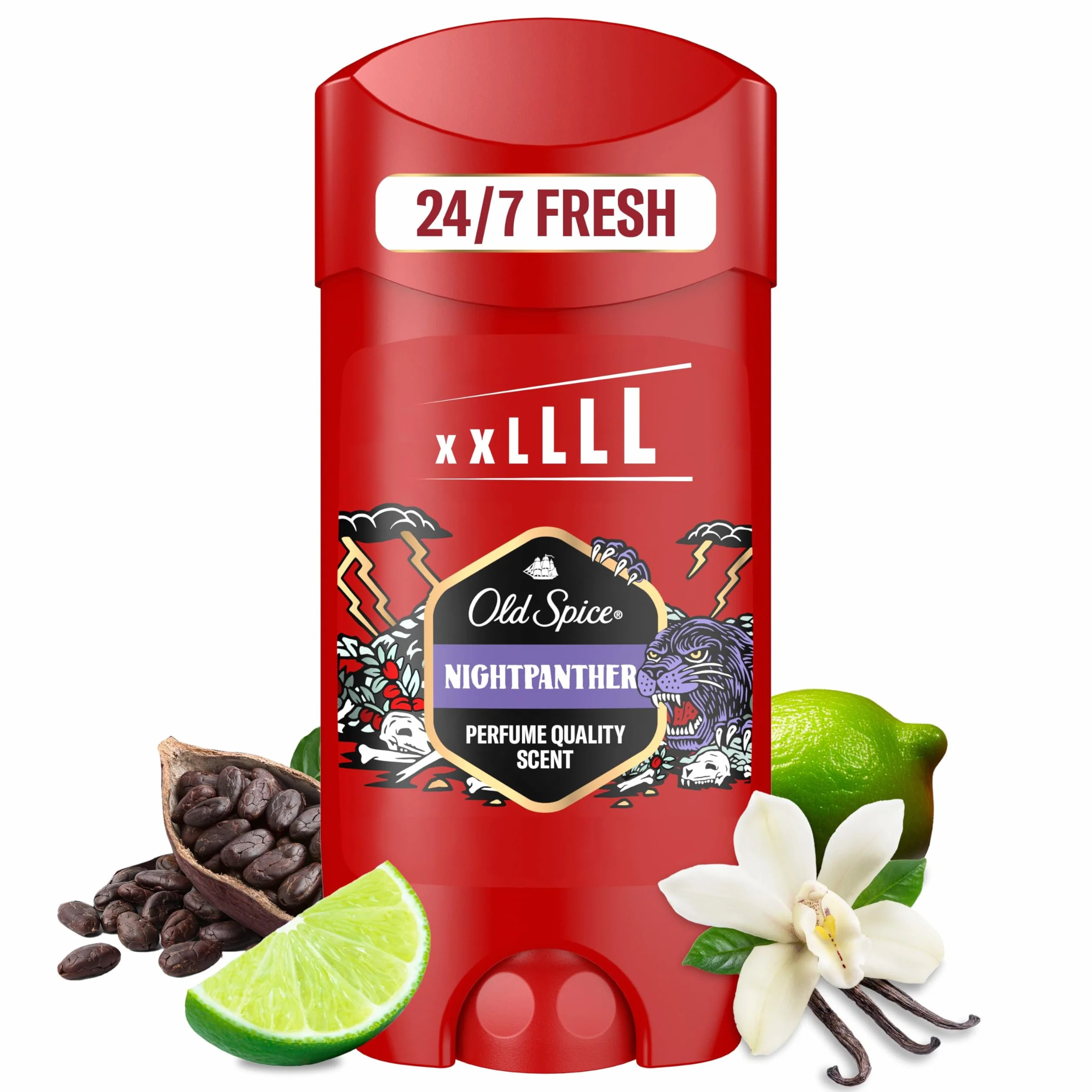 Old Spice Night Panther Dezodorant w sztyfcie dla mężczyzn 85ml, świeżość 24/7 przy codziennym stosowaniu, długotrwały zapach o jakości perfum, ochrona przed nieprzyjemnym zapachem, 0% soli aluminium