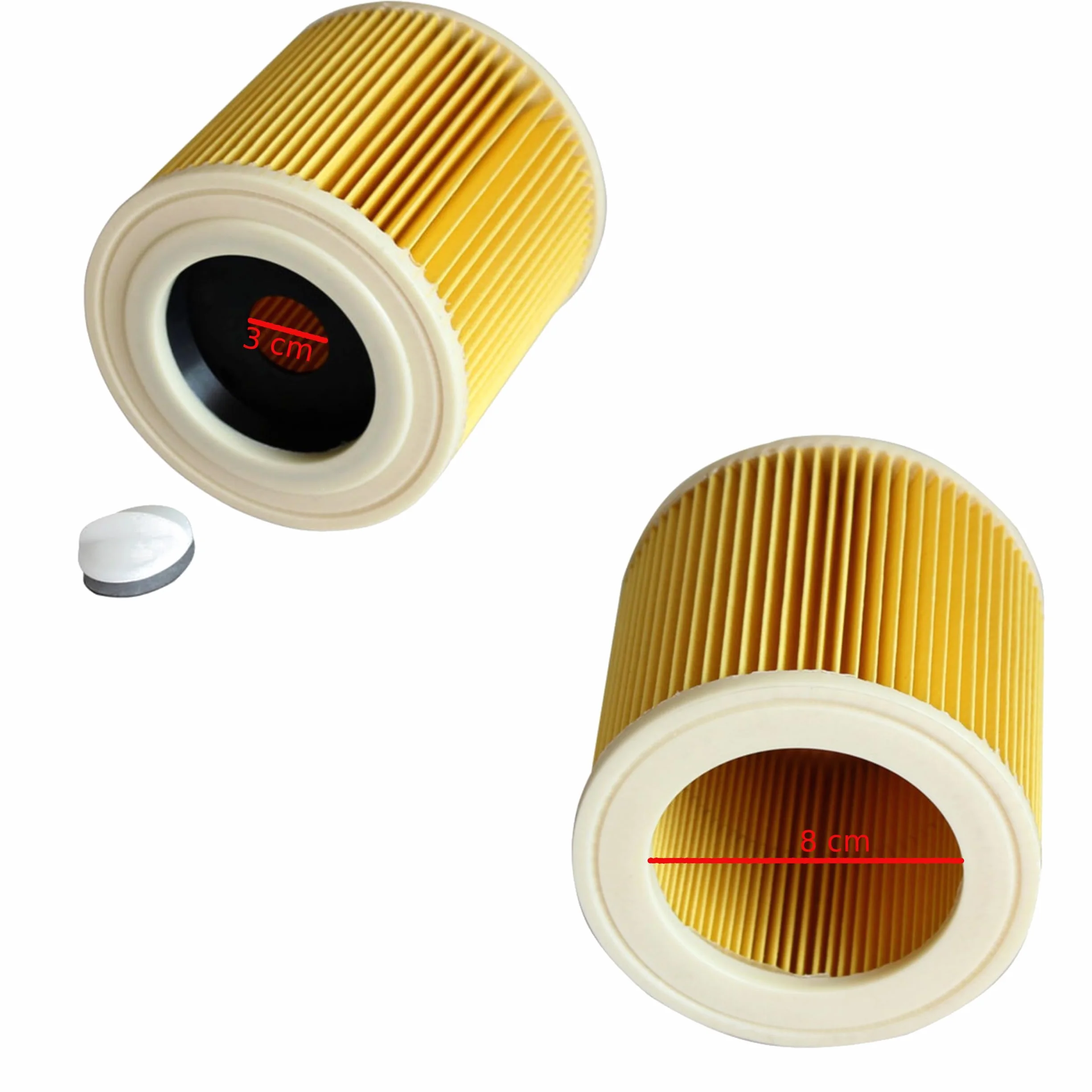 Zestaw 3 filtrów do odkurzacza Botle pasuje do Kärcher WD3 WD4 12 x 11,5 cm