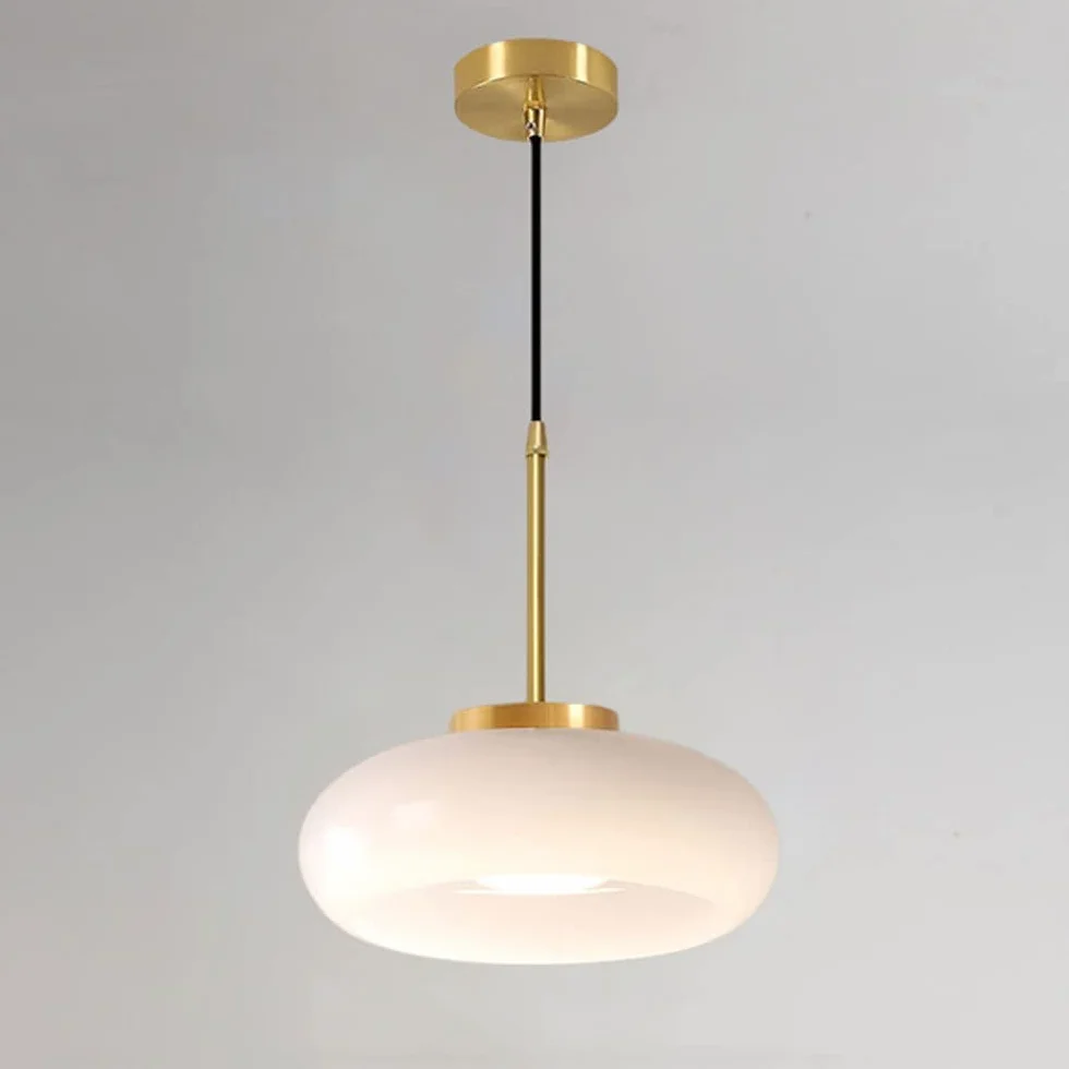 Lampa wisząca pomarańczowa szklana wyspa kuchenna biała sufitowa 1-lekka oprawa nowoczesna jadalnia