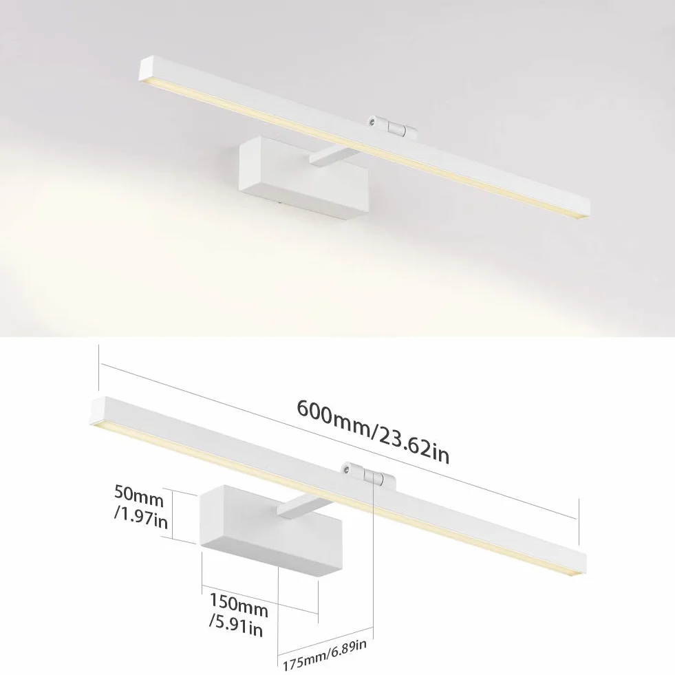 Klighten Lampa LED do lustra łazienkowego 60 cm 18 W IP44 1170 lumenów 3000 K