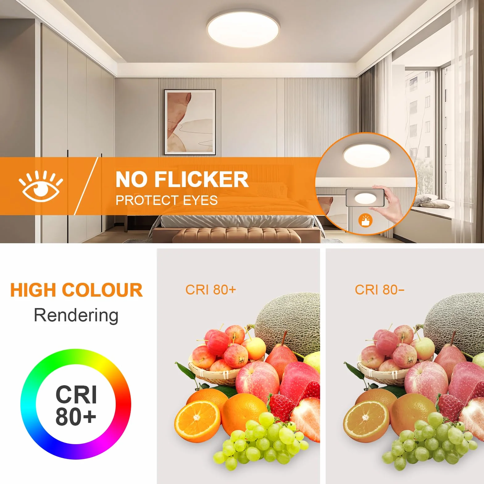 Comely Plafon LED 40cm 36W 3980LM IP44 Lampa Sufitowa 4500K Światło Naturalne