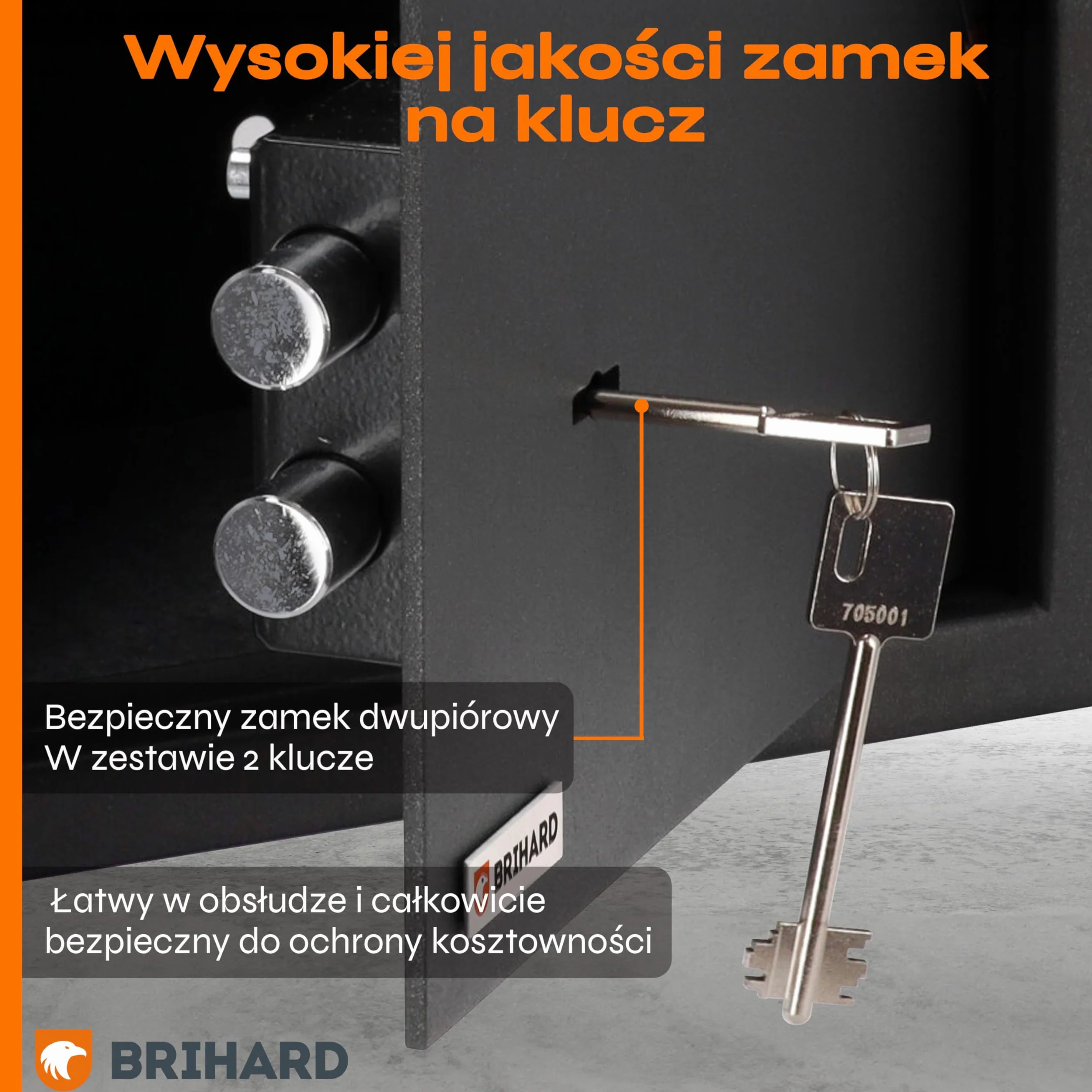 Sejf z Zamkiem Kluczowym 20x31x20cm 11L Meblowy na Biżuterię i Pieniądze Domowy