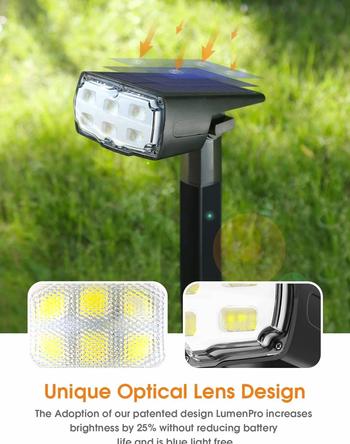 Solarne lampy ogrodowe LED 36 diod IP67 6 sztuk zimna biel