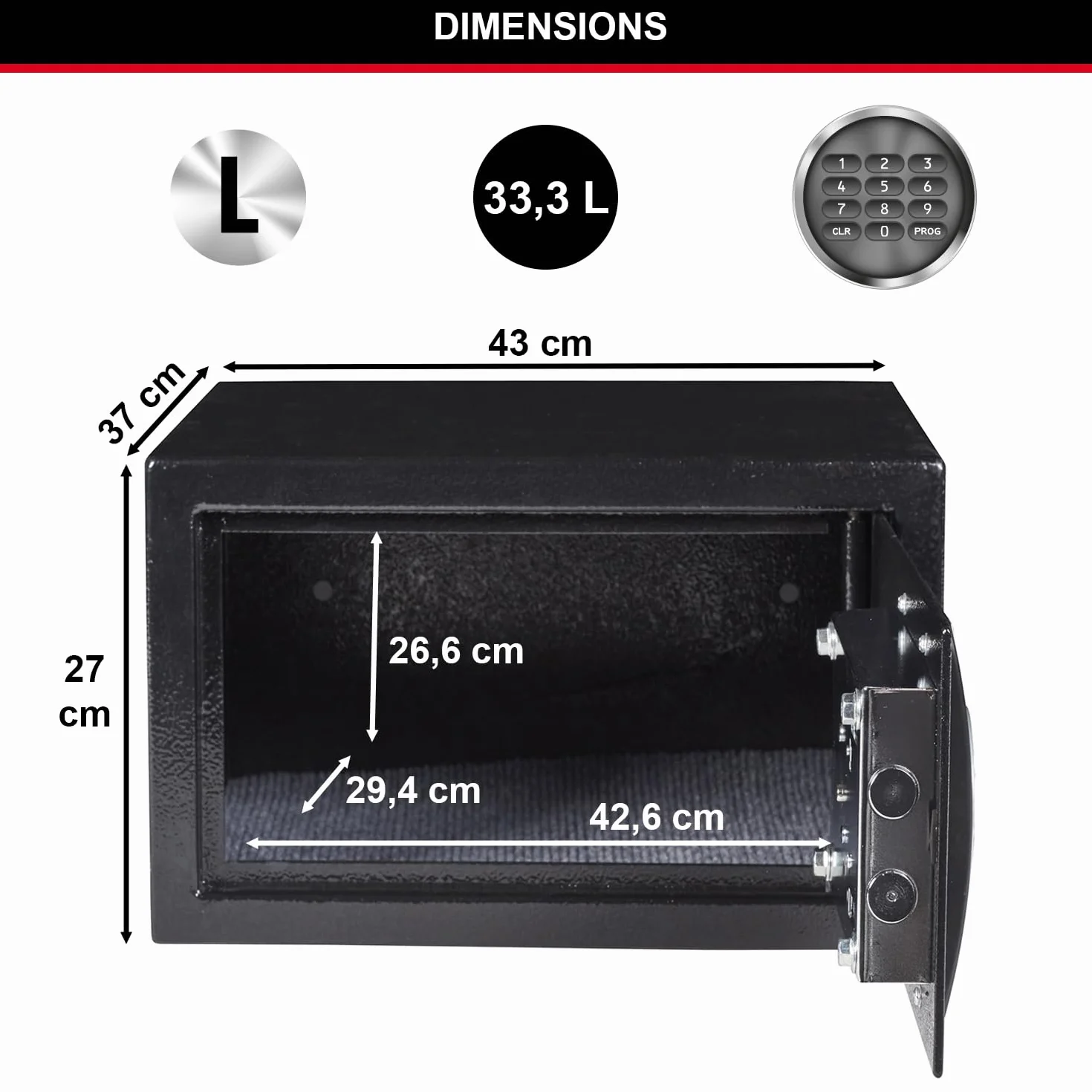 Master Lock X125ML Sejf na laptopa 33 litry Zamek cyfrowy Czarny