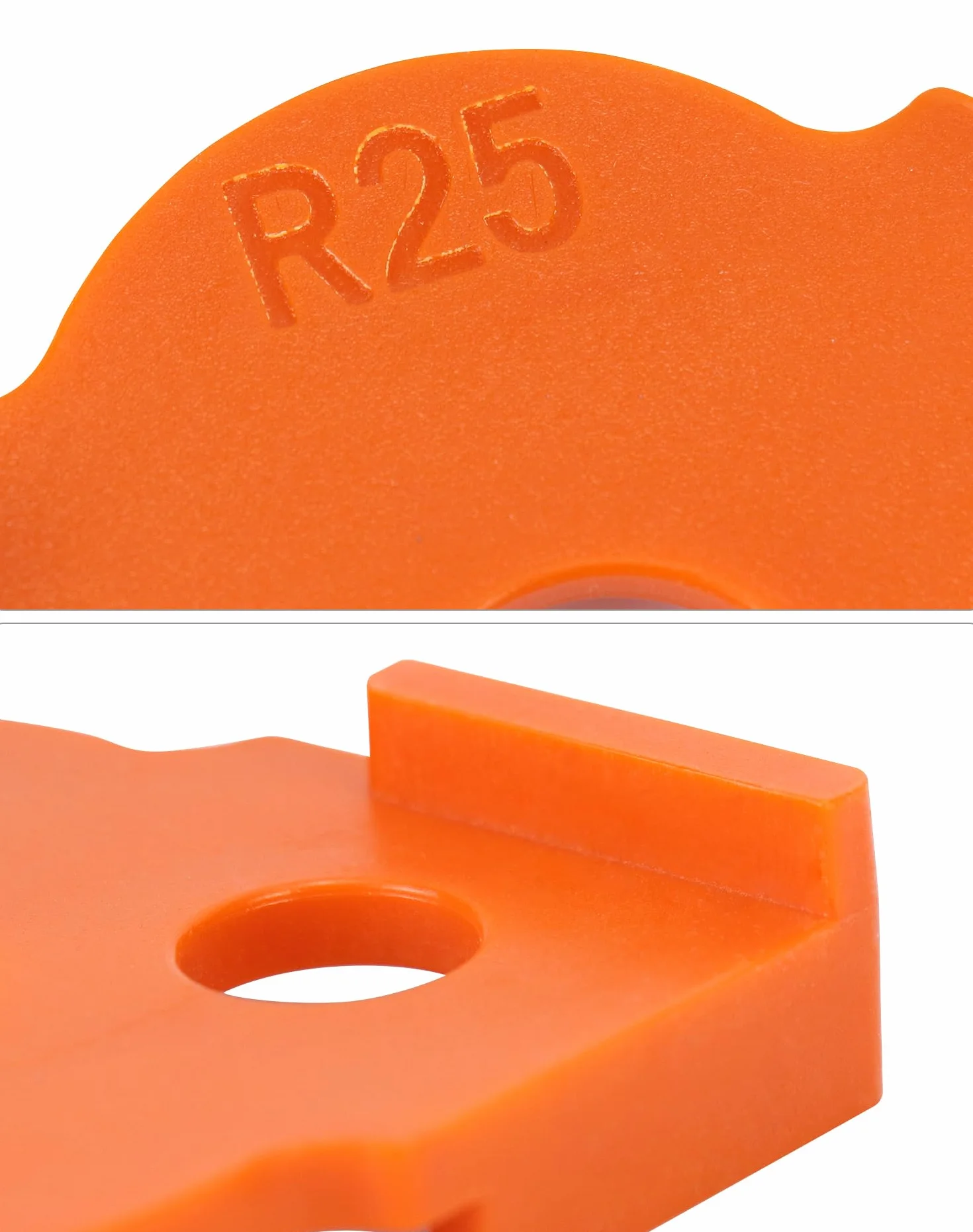 QWORK Zestaw 8 szablonów routera promieniowego R5 R10 R15 R20 R25 R30 R35 R40 ABS CNC