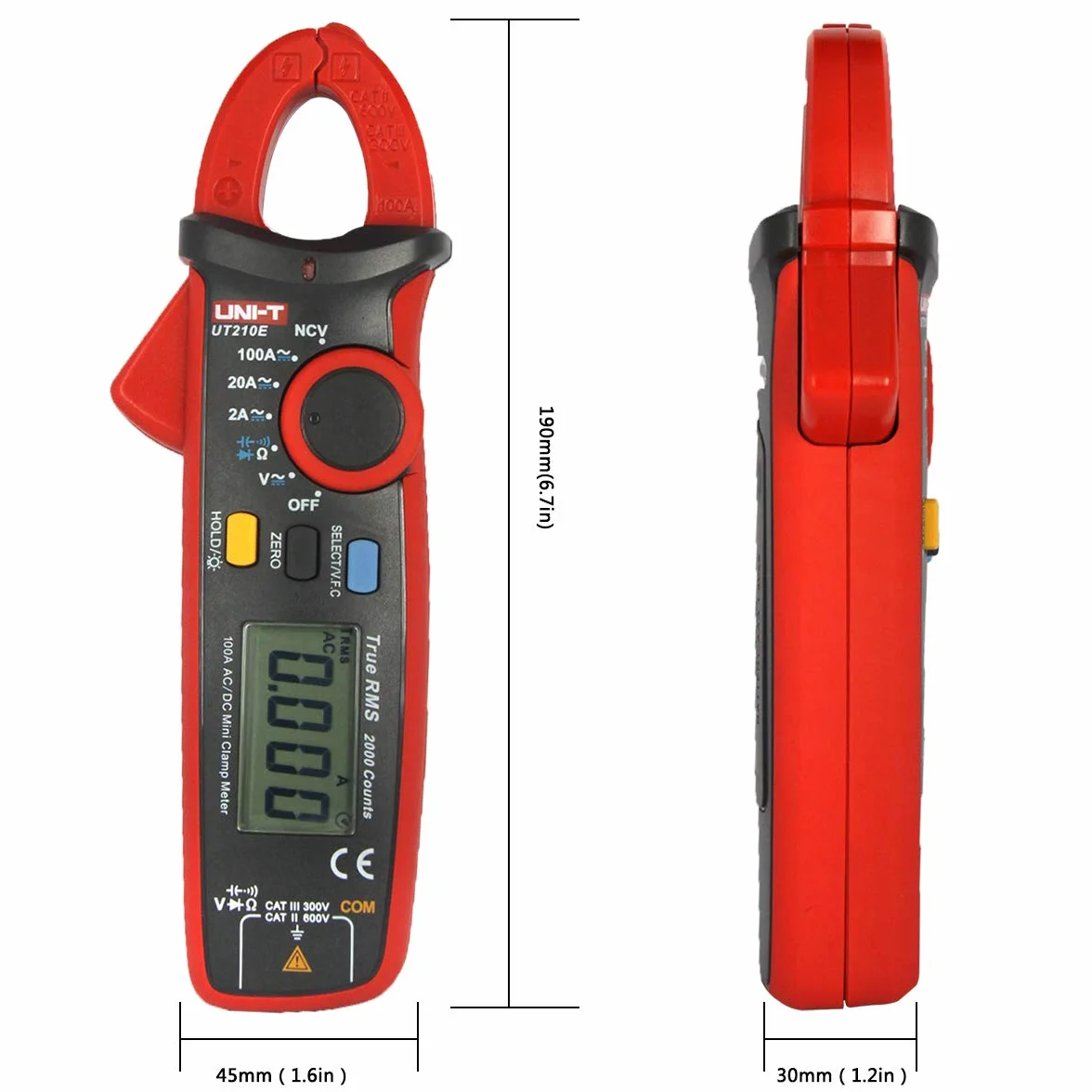 UNI-T UT210E Cyfrowy miernik zacisków DC Clamp Multimetr z podświetleniem LCD