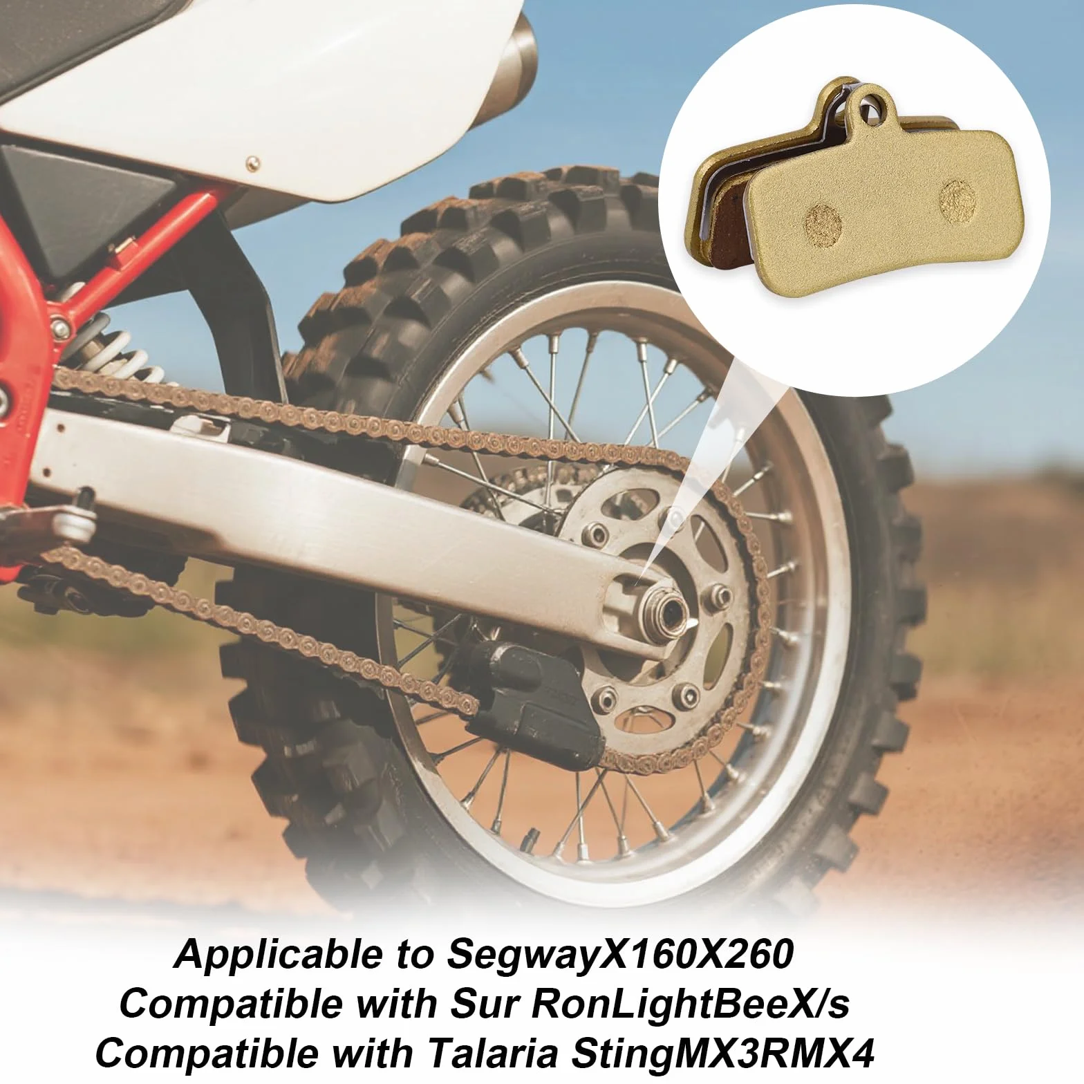 2szt Klocków Hamulcowych Tarczowych, Kompatybilne z Surron Light Bee X/S Segway X160 X260 Talaria Sting R MX3 MX4 Wytrzymały Przedni i Tylny Elektryczny Motocykl Terenowy Klocki Zamienne