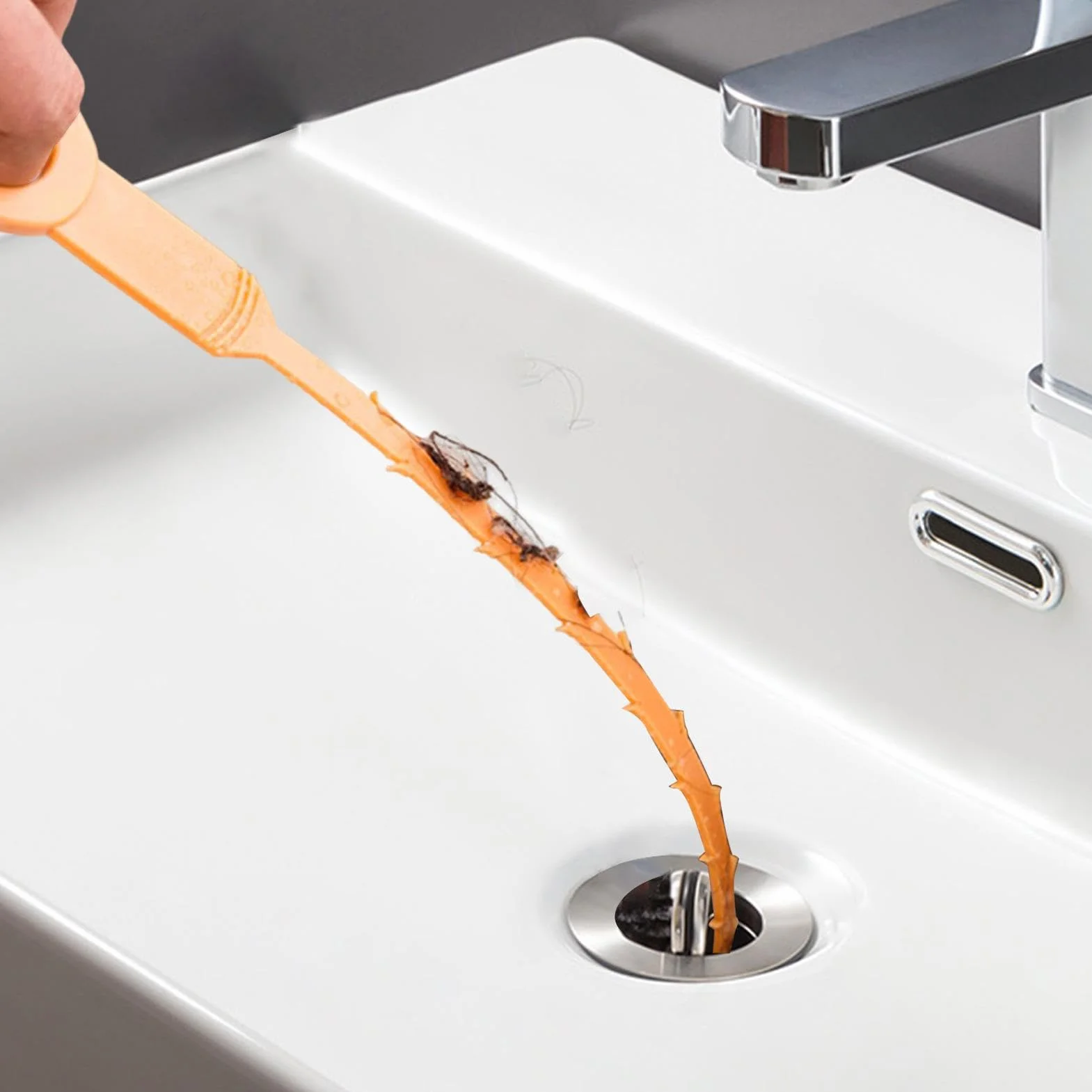 Hair Drain Remover Tool - 21 Inch Clog Snake | Flexible Hair and Debris Unblocker for Kitchen Bathroom Tub Toilet Sewer, Robust Drain Cleaning Tool for Home Plumbing, 51x5.5x0.5cm