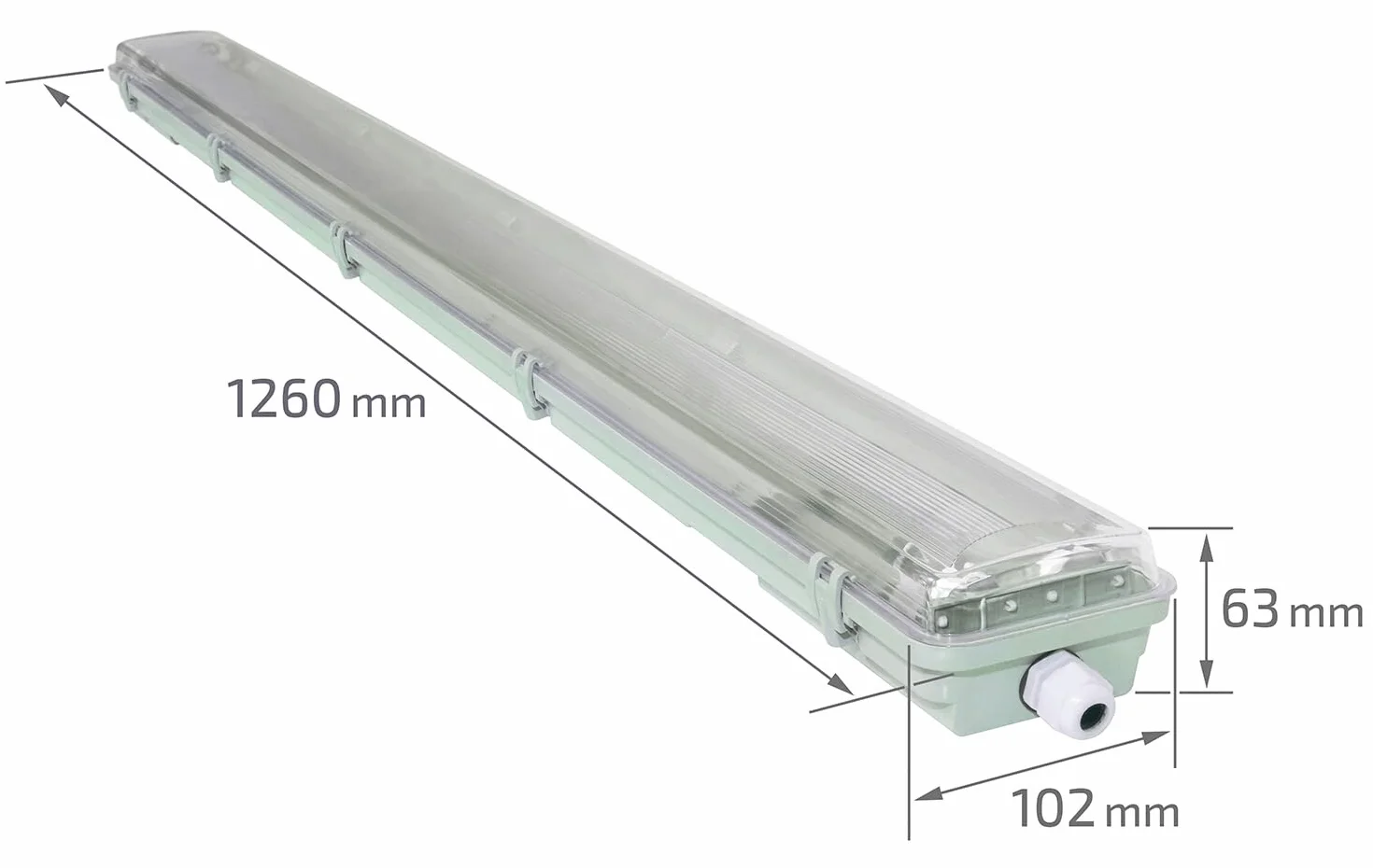 Zestaw LED Oprawa Hermetyczna 2x120 cm Świetlówka T8 18W 4000K IP65 Oświetlenie Garażowe Magazynowe