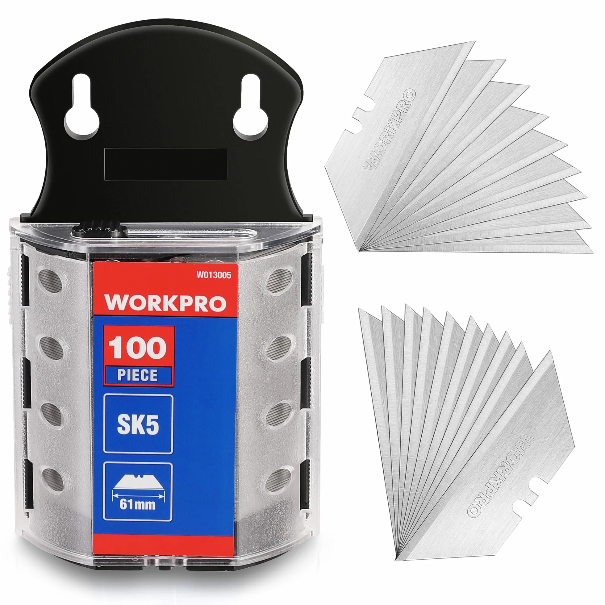 WORKPRO Nóż trapezowy z dozownikiem 100 sztuk