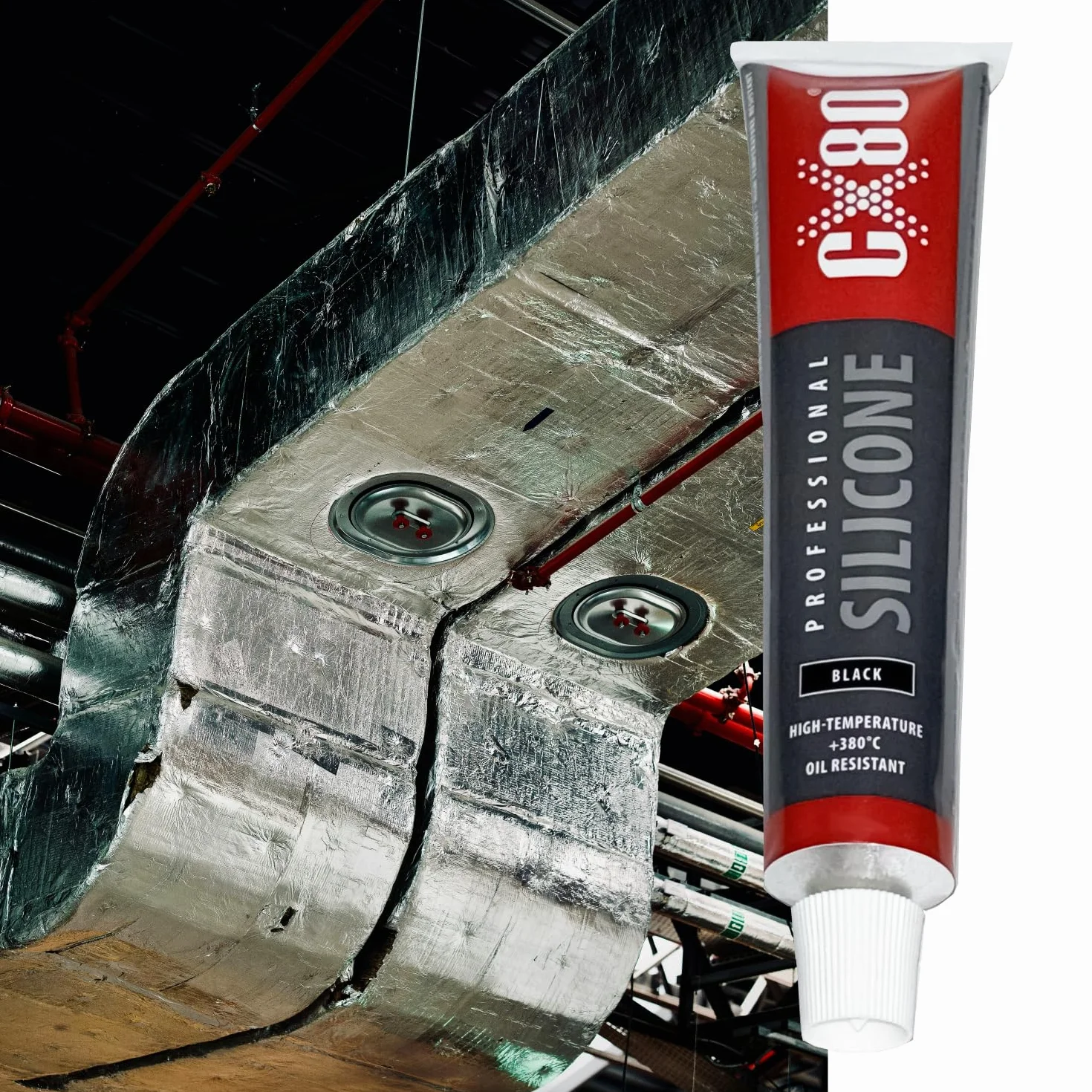 CX80 silikon wysokotemperaturowy czarny tubka 80 ml