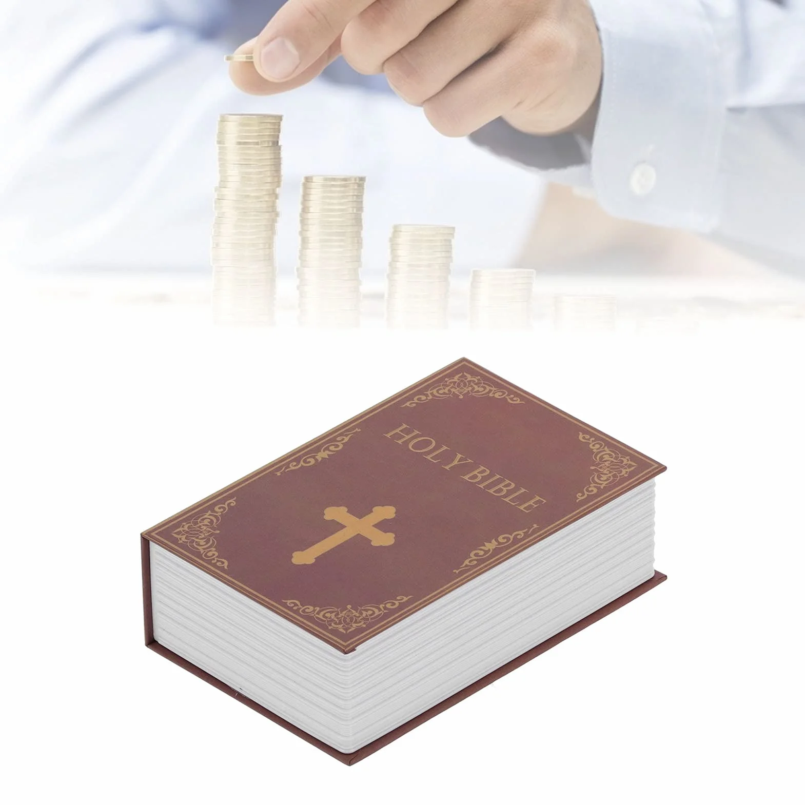 Sejf na Książki z Zamkiem Szyfrowym, Sejf na Książkę Objazdową, na Biżuterię, Pieniądze i Gotówkę, Wydrążoną Książkę z Ukrytym Tajnym Schowkiem (czerwony)