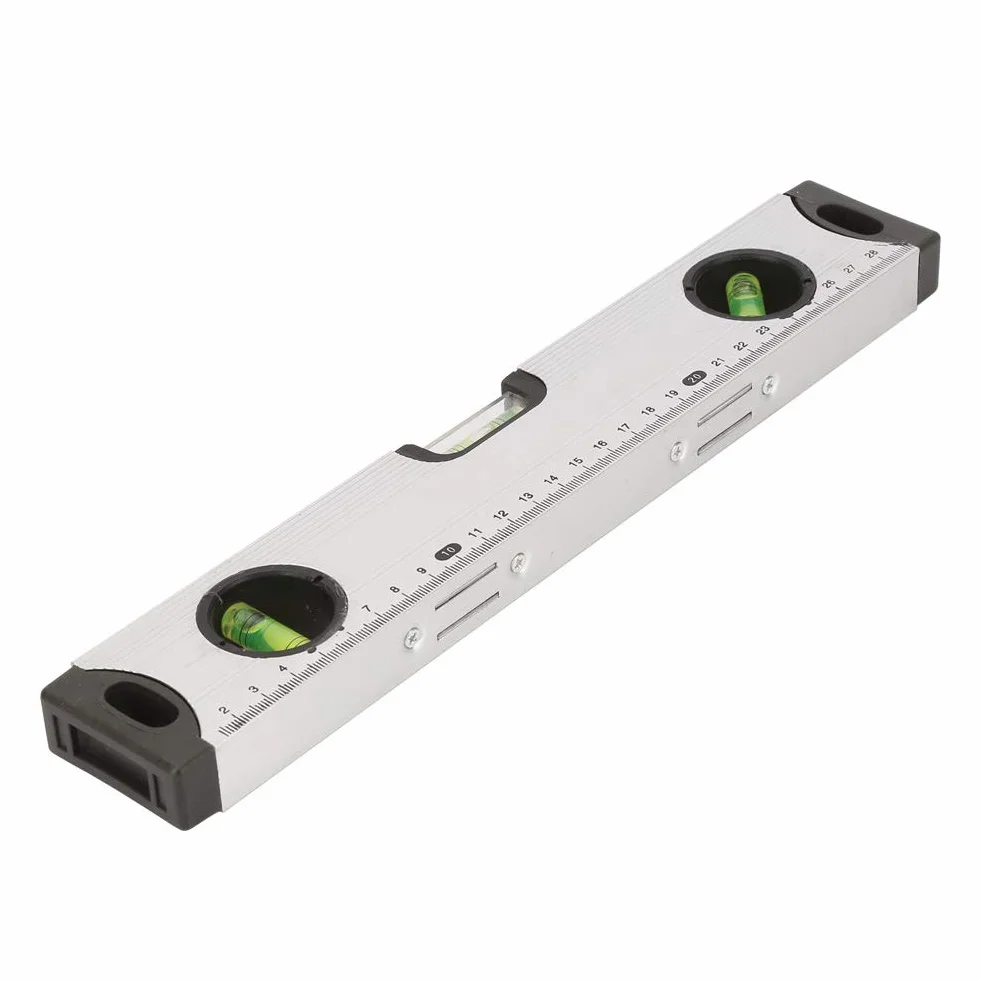 Poziomica potrójna linia ze stopu aluminium 30 cm, trwała do pomiaru