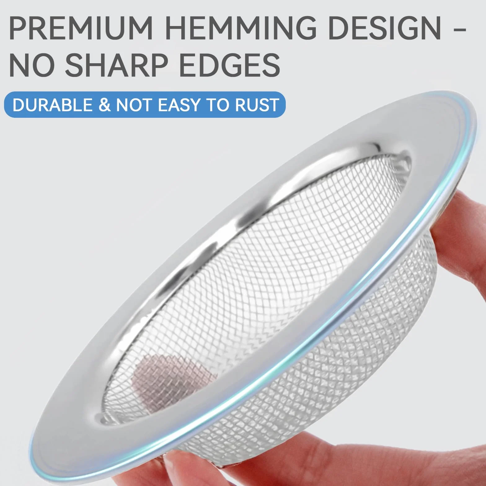 Stainless Steel Bathroom Shower Hair Filter Drain Cover Sink Plug Strainer Pack of 2
