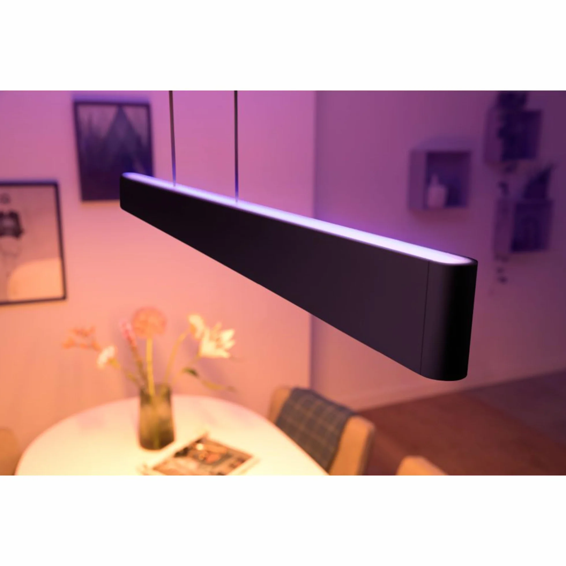 Philips Hue Ensis LED Lampa Wisząca White and Color Ambiance Czarna, Inteligentne Oświetlenie Smart LED z 16 mln Kolorów i Ściemnianiem