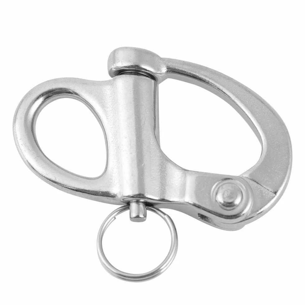 Quick Release Clasp, Marine Boat Rigging Stainless Steel Fixed Snap Shackle Quick Release With Round Ring, Boat Shackle Rigging Snap