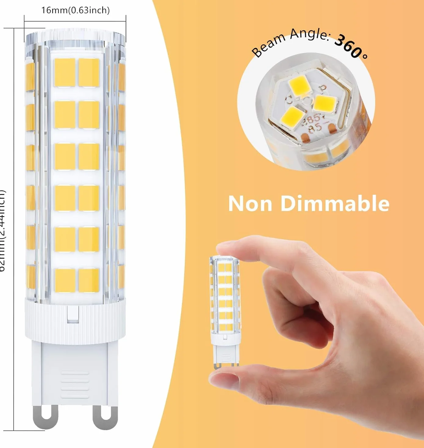 Tasmor Żarówka LED G9 7W 700 Lumenów Ciepła Biel 3000K Zamiennik Halogenowej 70W Kąt Świecenia 360° 5 Sztuk