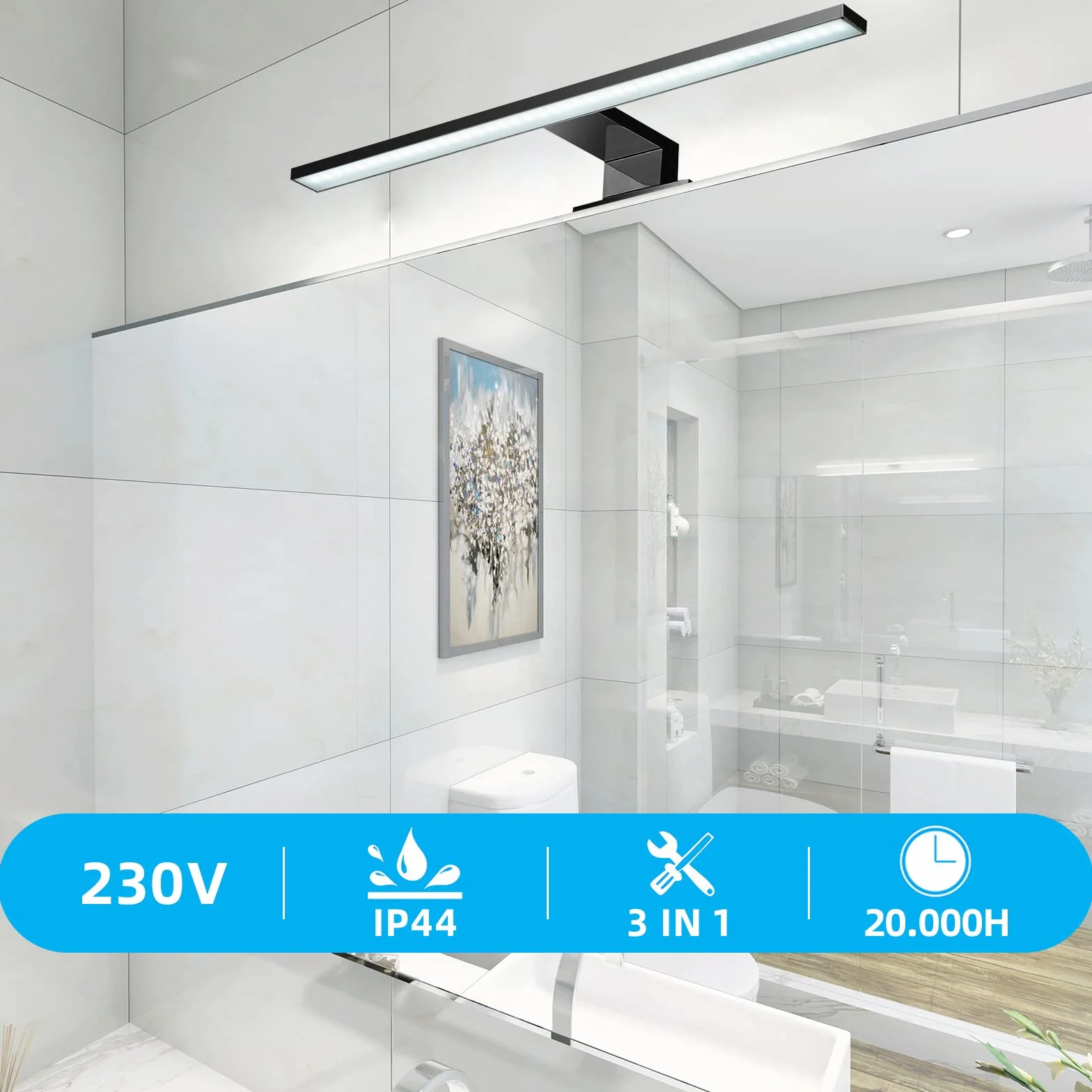 Lampa LED do lustra 40 cm matowa czerń 3000 K 10 W 800 lm ciepłe światło