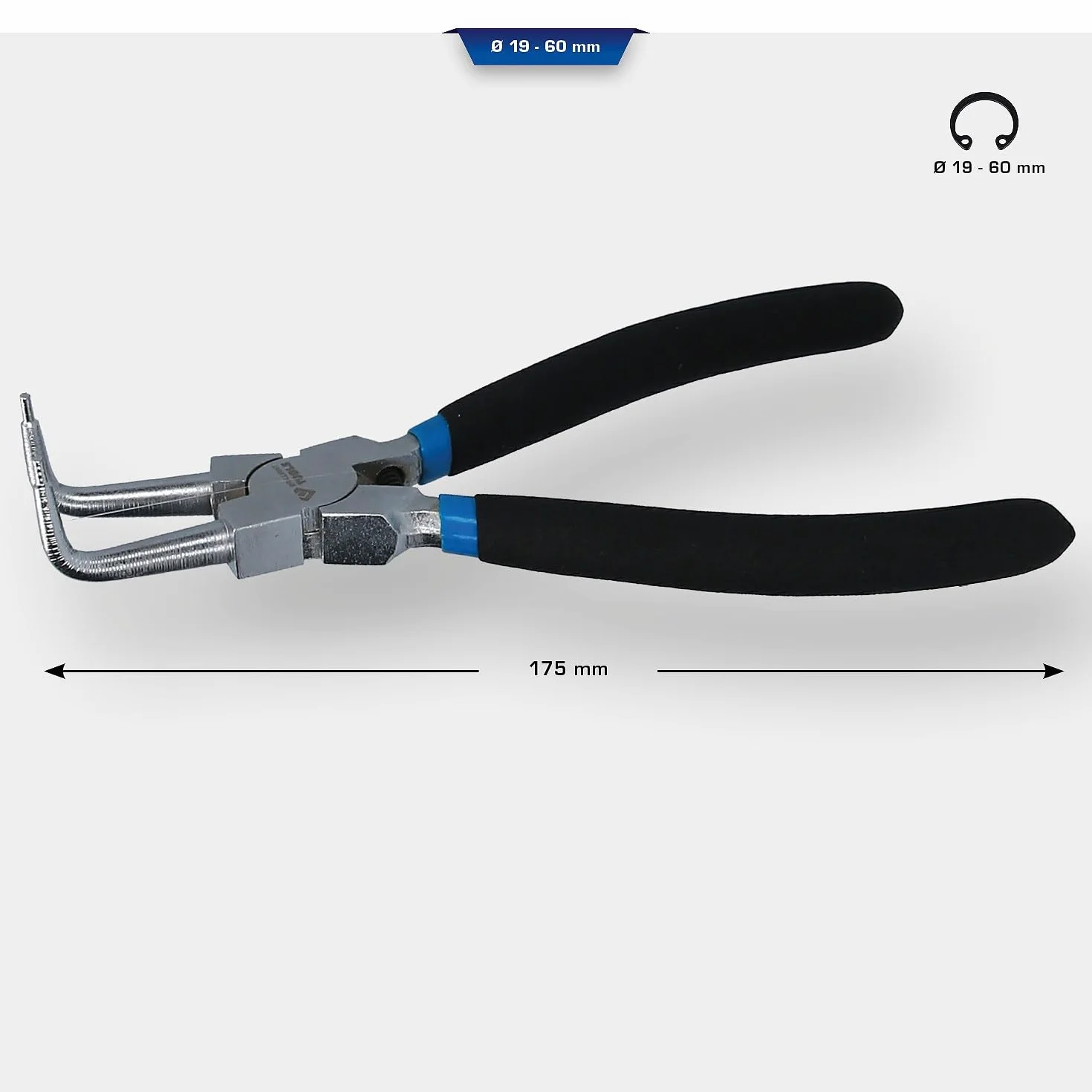 BRILLIANT TOOLS BT067004 Szczypce do pierścieni Seegera wewnętrznych zagięte 175 mm