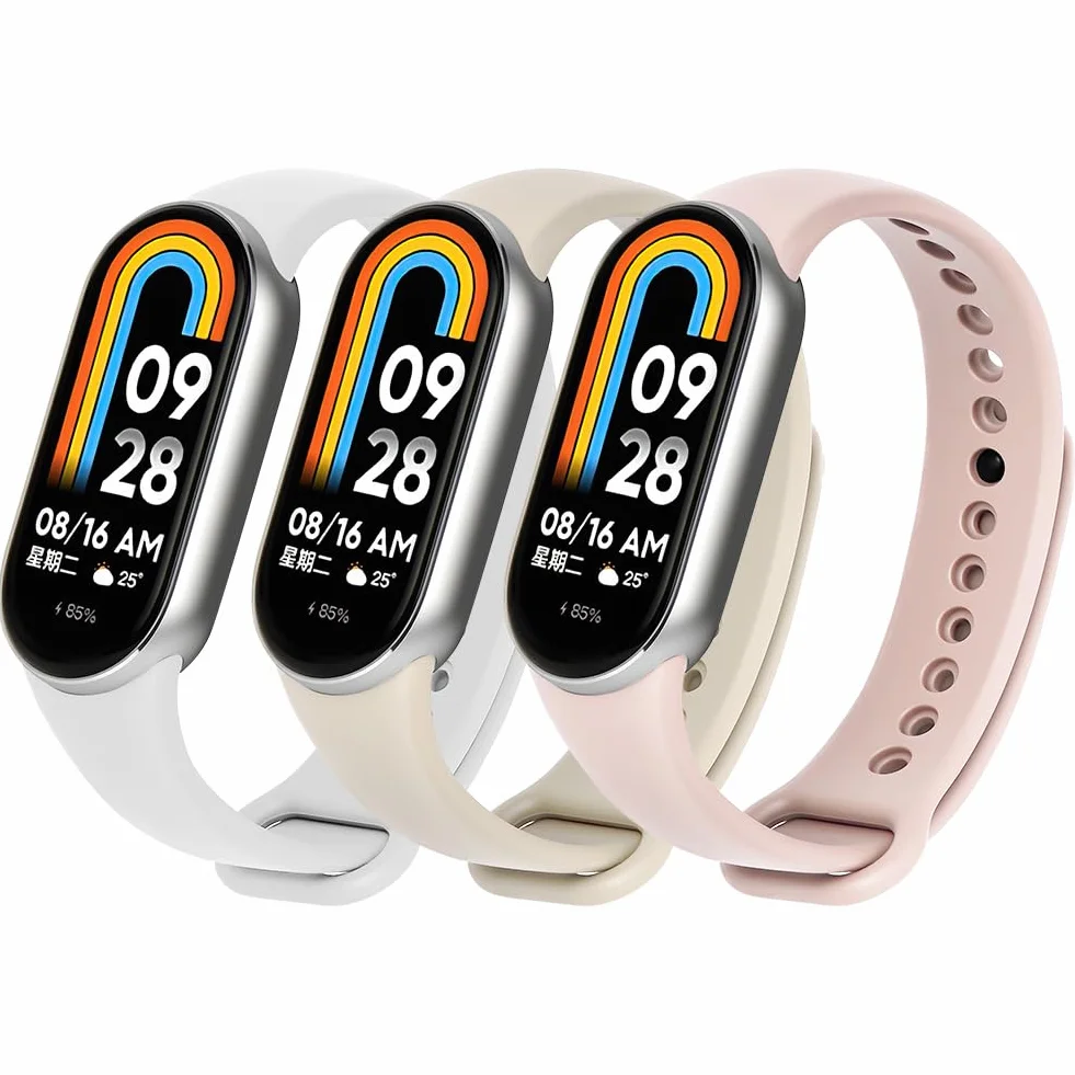 Ainiv Paski do Xiaomi Mi Band 10/9/8, miękki silikonowy pasek, oddychający, tylko szybkie uwolnienie, wymienne paski do bransoletki Xiaomi Smart Band 9/8, dla kobiet i mężczyzn