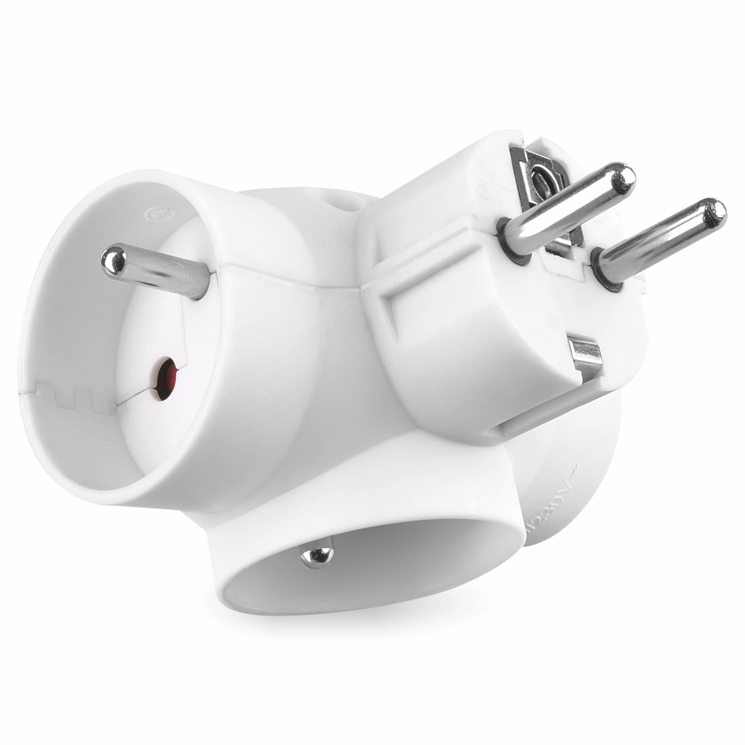 EMOS 3-drożne gniazdo z ulepszoną ochroną przed dotykiem 3x adapter gniazda francuskiego IP20 250V 16A 3680W biały