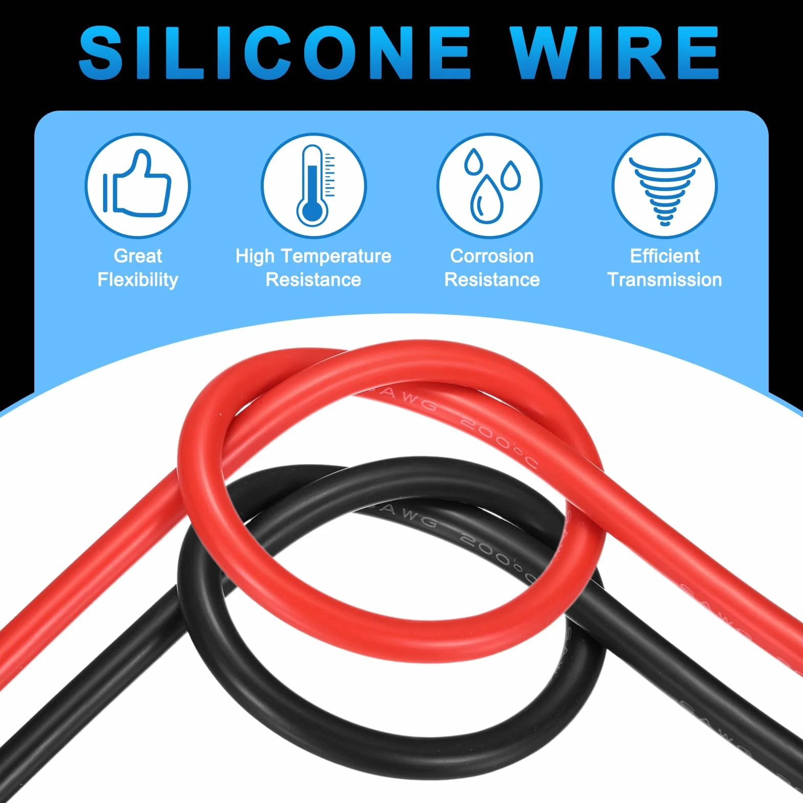 QUARKZMAN kabel silikonowy 18 AWG 1 m 600 V 200C drut pleciony ocynkowany miedź czerwony czarny 2 sztuki