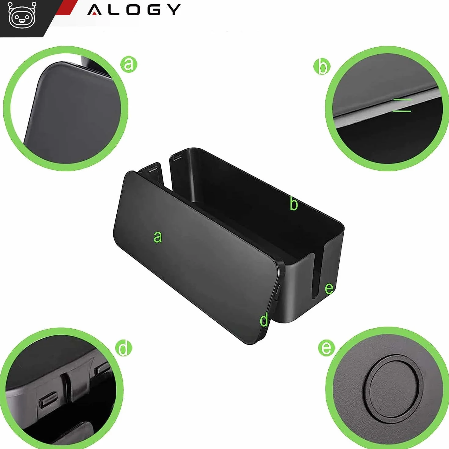 Alogy Box M Organizer na kable 31cm Czarny