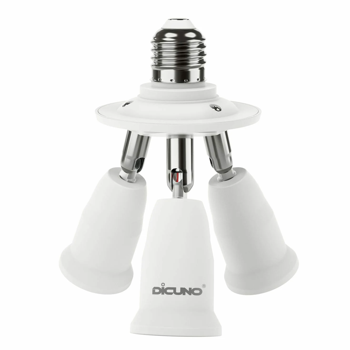 DiCUNO Adapter rozdzielacz 3 w 1 E27, konwerter oprawka 360° 180°