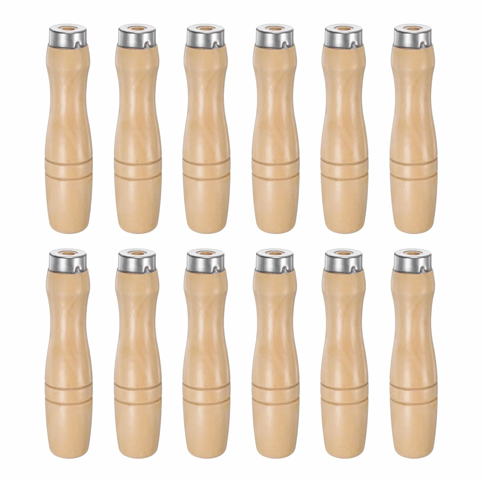 QUARKZMAN Drewniany uchwyt pilnik Ergonomiczne uchwyty 4,13" 6,2 mm Okrągły otwór metalowy kołnierz do plików metalowych 8"