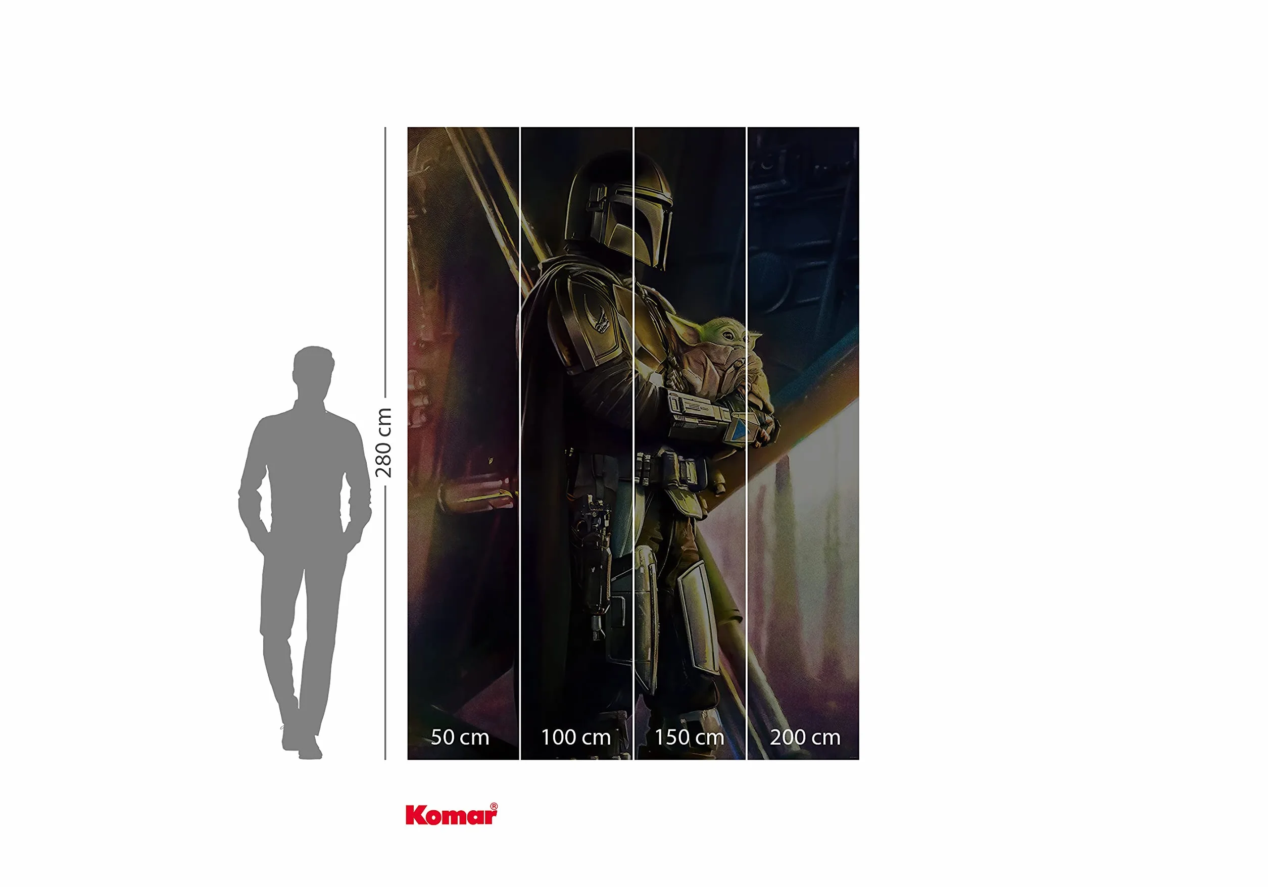 Komar Star Wars fototapeta z włókniny - Mandalorian Savior - wymiary: 200 x 280 cm (szerokość x wysokość) - pokój dziecięcy, tapeta, IADX4-019