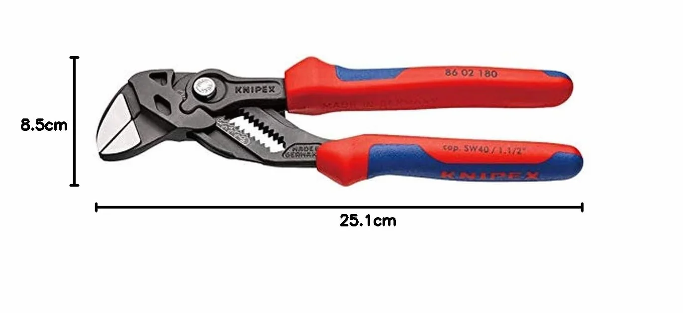 KNIPEX Szczypce-klucz 86 02 180 SB fosforanowana, szara z osłonkami wielokomponentowymi