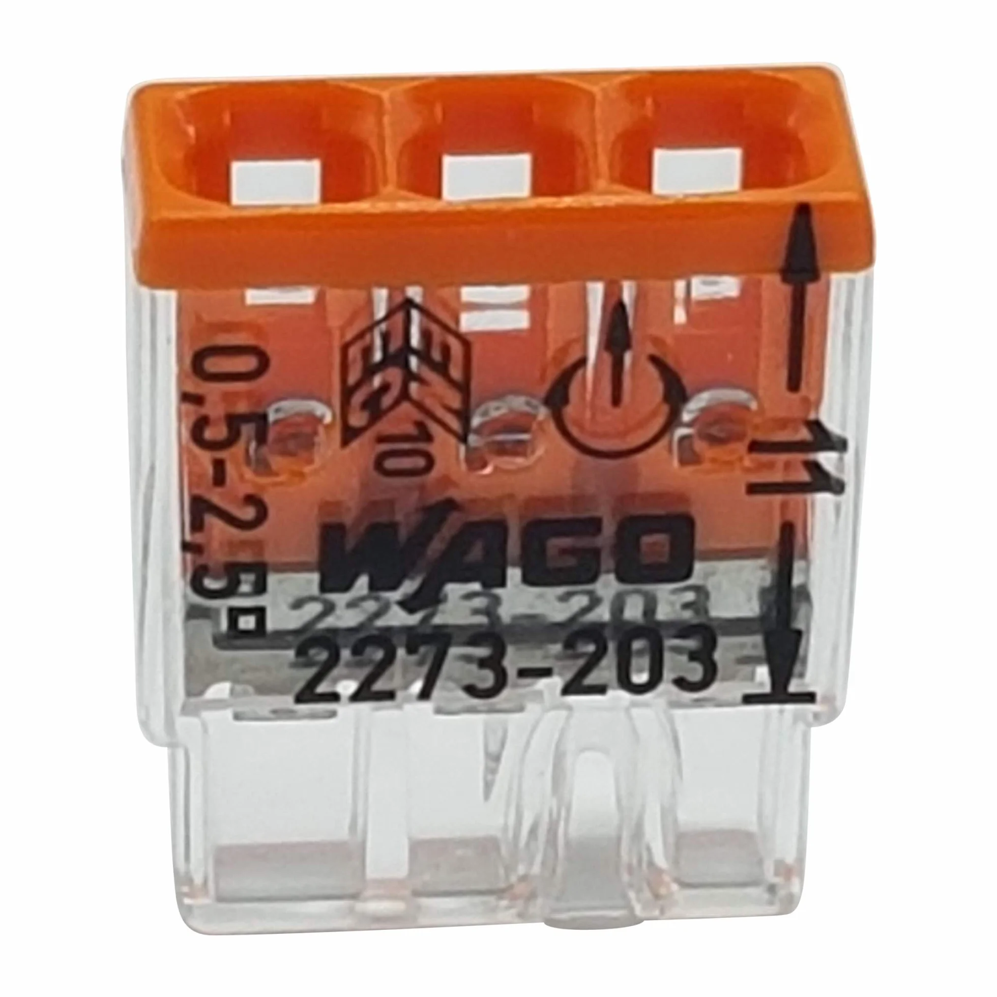 Bluecool Wago 2273-203 Zestaw 30 zacisków puszek 3-pinowy 0,5-2,5 mm² przezroczysty/pomarańczowy