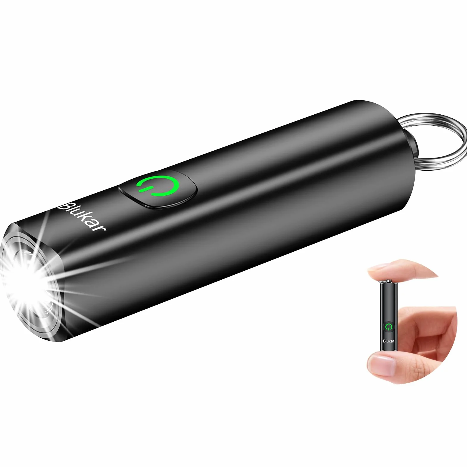 Blukar EDC Mini Latarka Kieszonkowa Ładowana, 3 Tryby, Wodoodporna, Kompaktowa