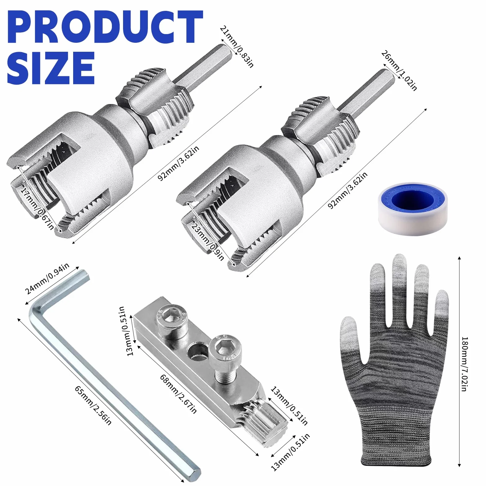 Przecinarki do rur PCW 1/2" 3/4" gwint wewnętrzny zewnętrzny zestaw narzędzi do cięcia