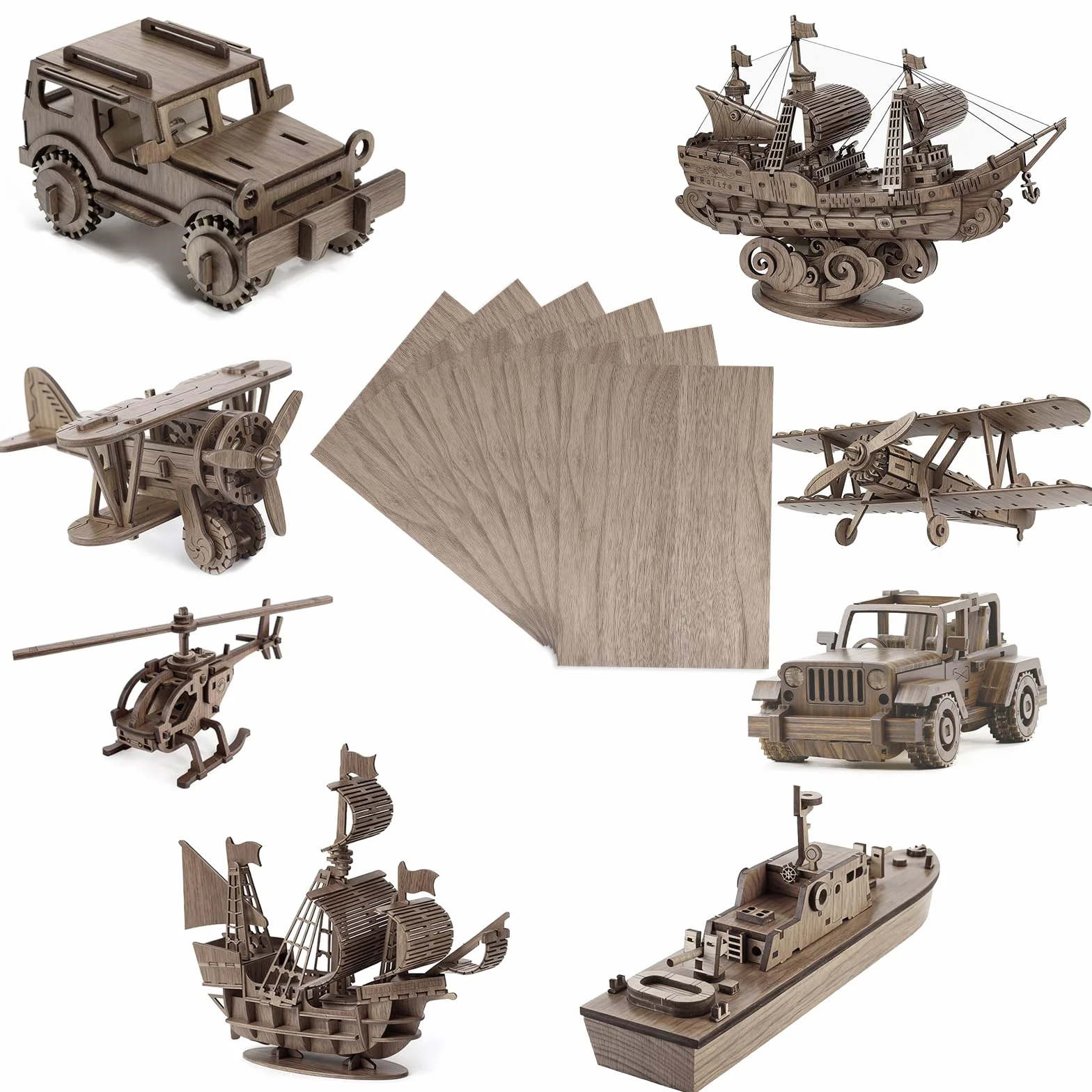 Płyty ze sklejki orzecha włoskiego 3 mm A4 300x210 mm do modelarstwa i wycinania laserowego