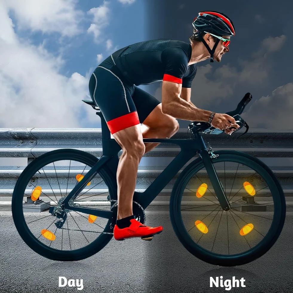 flintronic 4 sztuki reflektorów rowerowych, odblaskowe szprychy koła rowerowego, odblaskowe do szprychy rowerowej, odblaskowe koła rowerowe pasują do każdego rodzaju rowerów