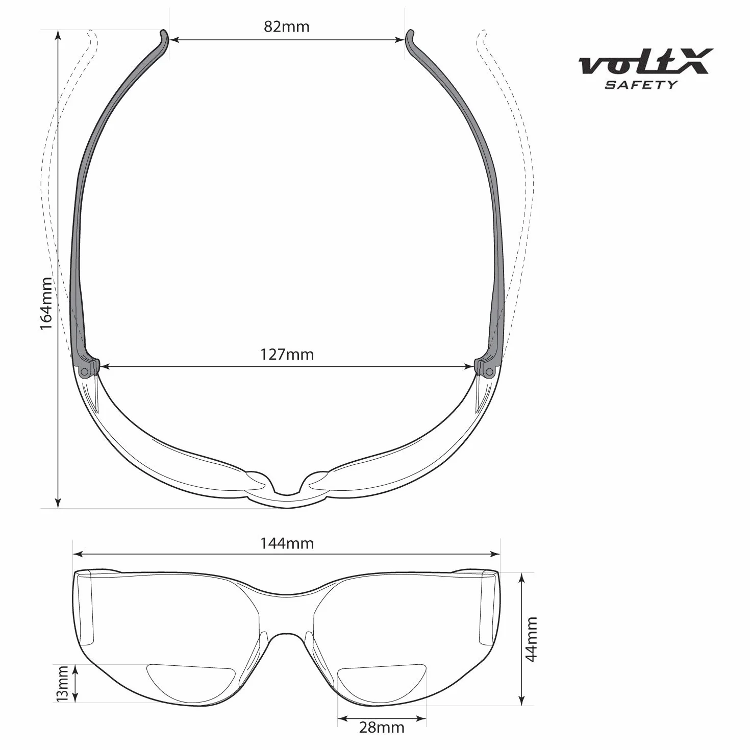 voltX GRAFTER dwuogniskowe, lekkie okulary ochronne, rowerowe, sportowe, z certyfikatem CE EN166f