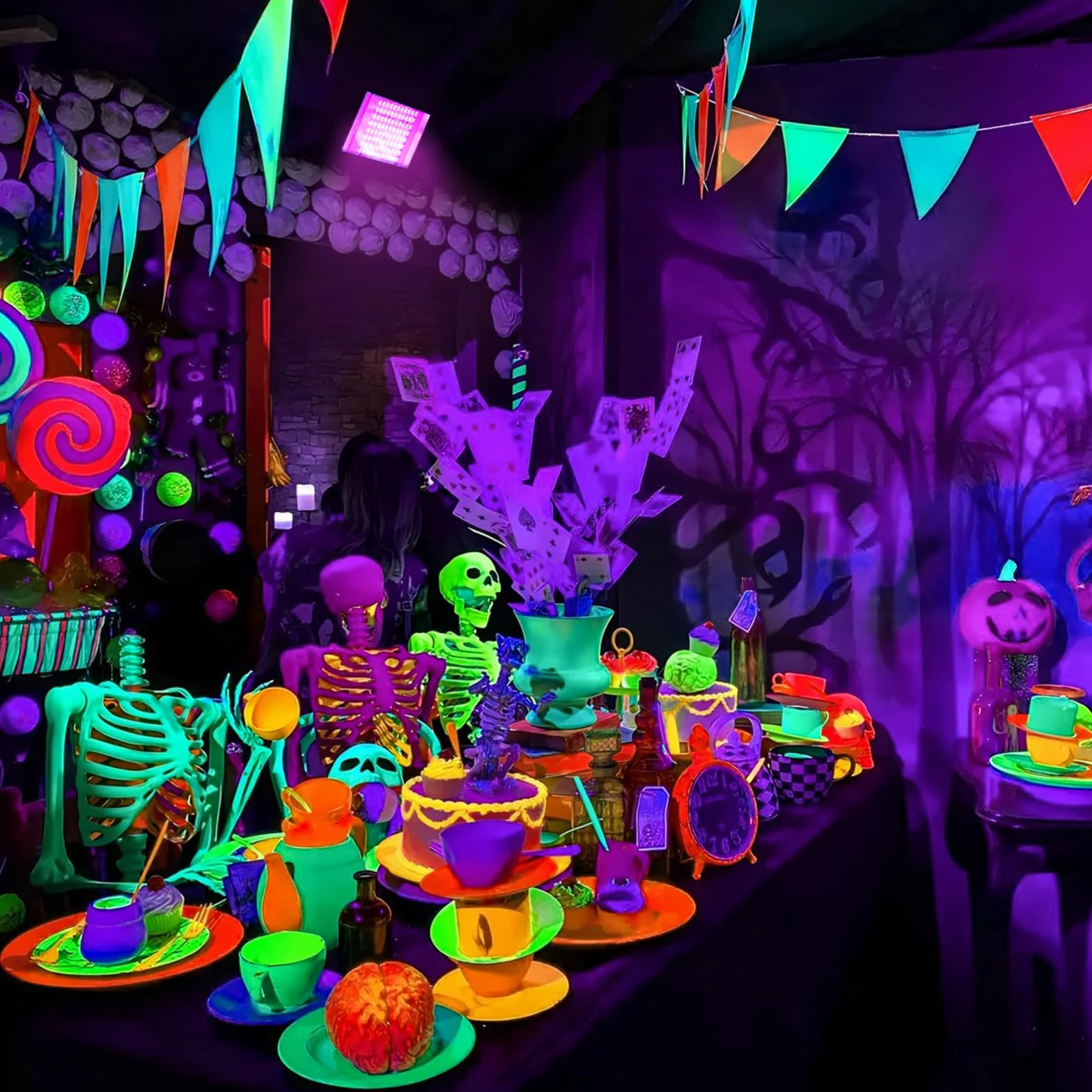 LED czarne światło UV 100W IP66 wodoodporne GKT 4 szt. na Halloween