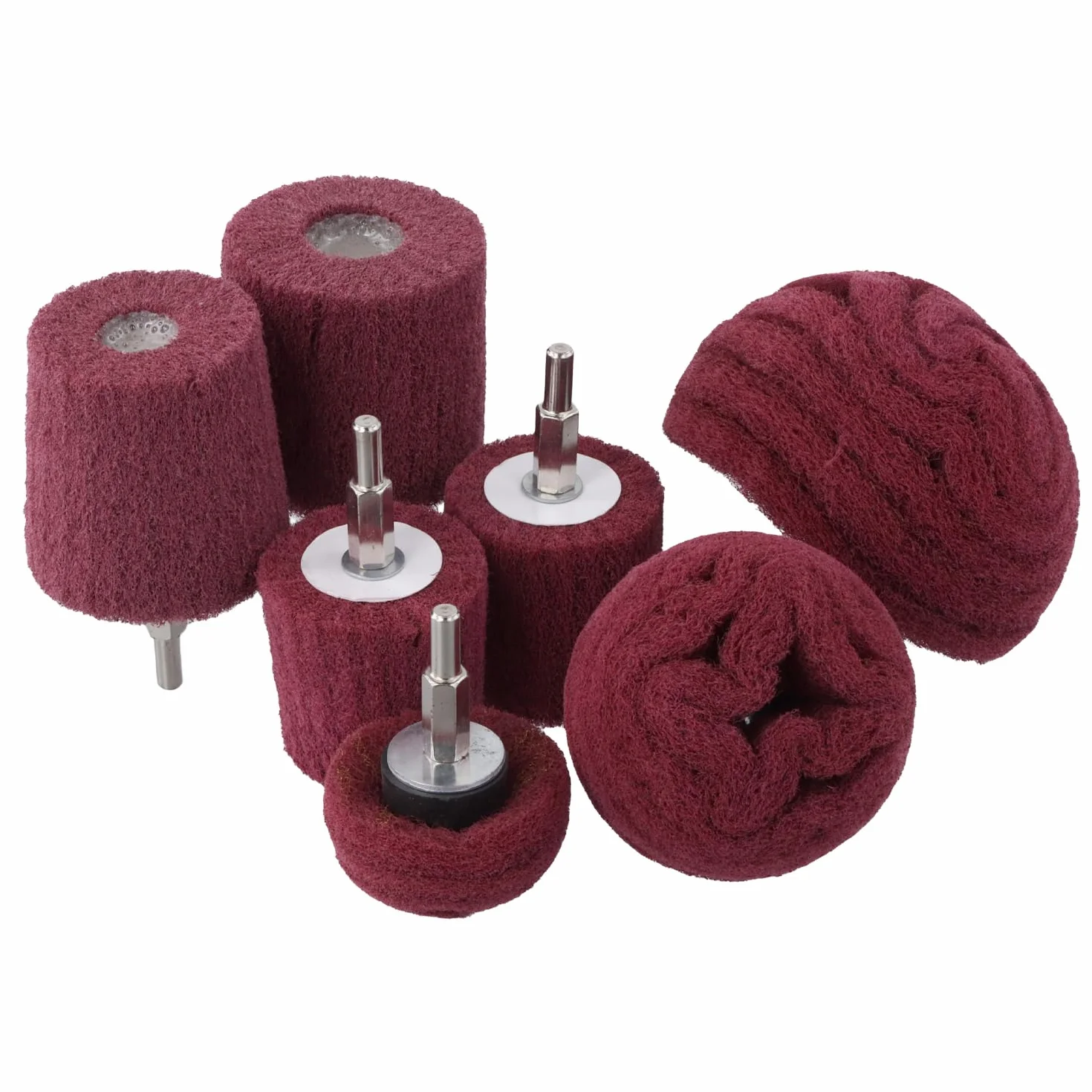 QWORK® 7 sztuk głowica polerska do wiertarki, ziarnistość 240, uchwyt 1/4"