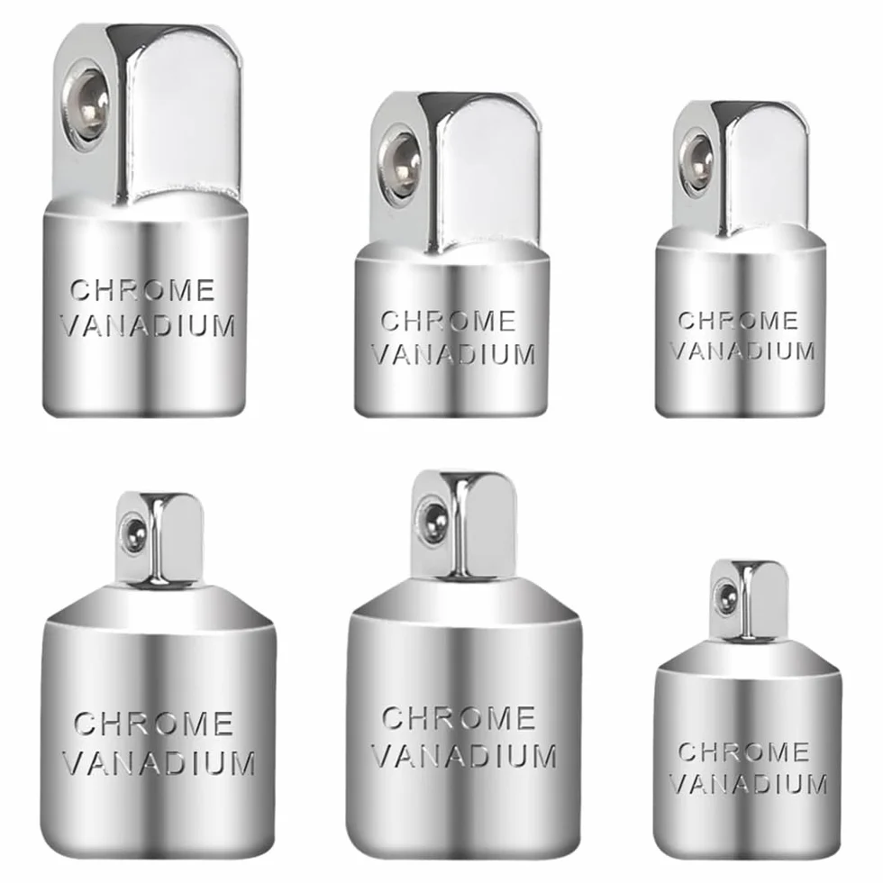 Adapter do kluczy nasadowych 6 sztuk 3/8 na 1/4, 1/4 na 3/8, 1/2 na 3/8, 3/8 na 1/2, 1/4 na 1/2, 1/2 na 1/4