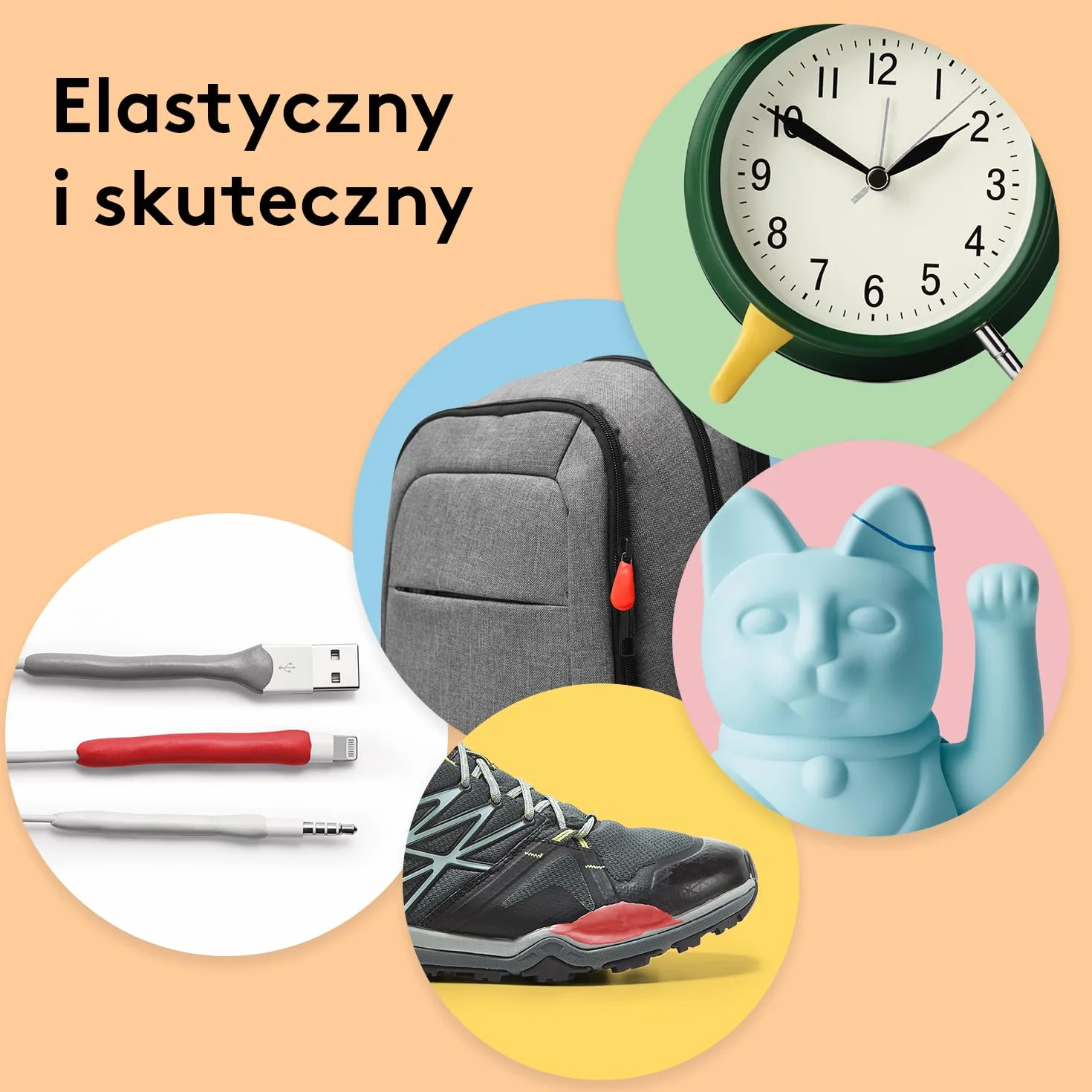 tesa Sugru uniwersalny klej formowalny silikonowa guma do napraw klejenia mocowania ośmiopak 8 x 3,5 g czarny