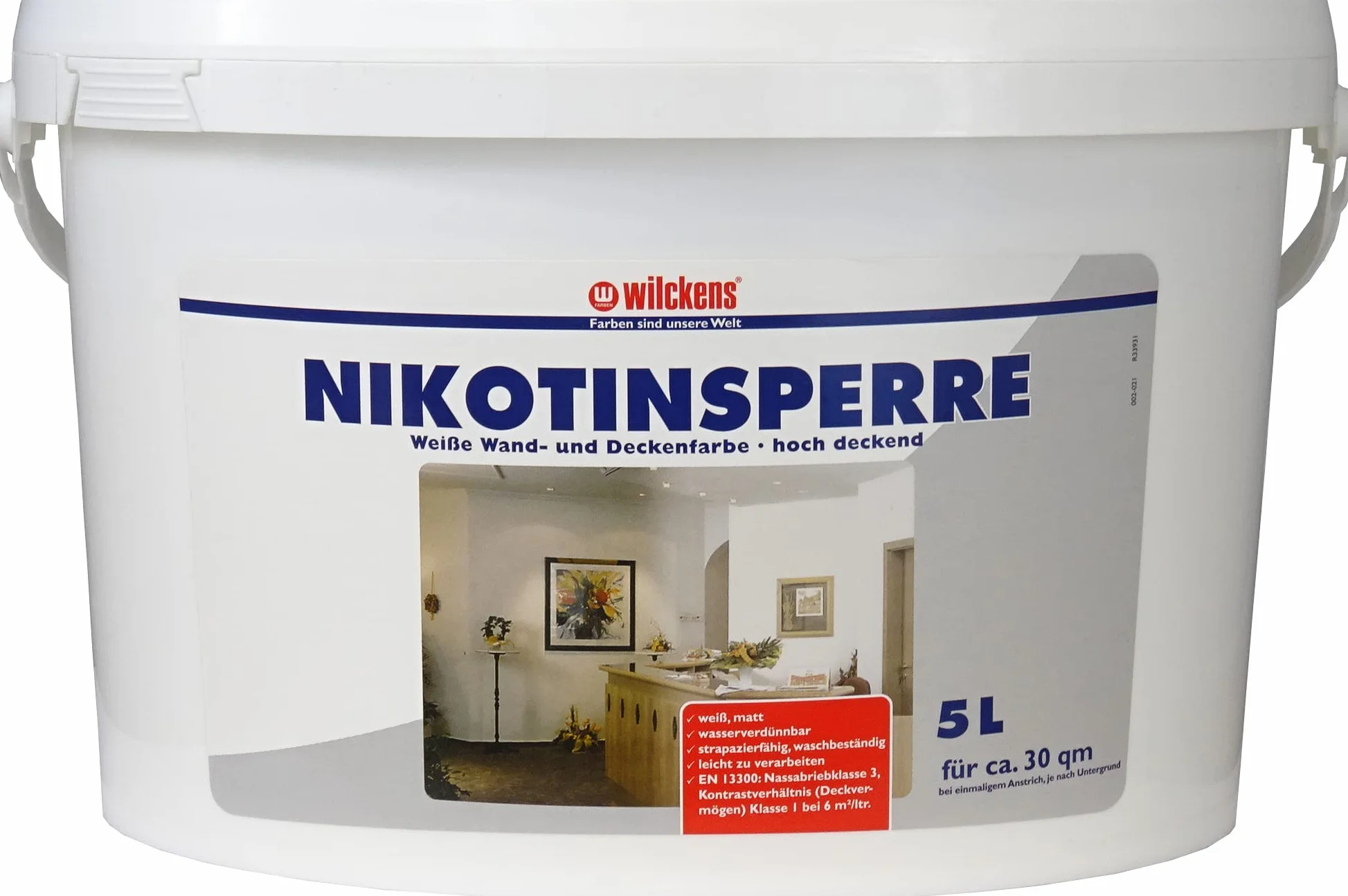 Wilckens Blokada nikotynowa aksamitna matowa, 5 l, biała