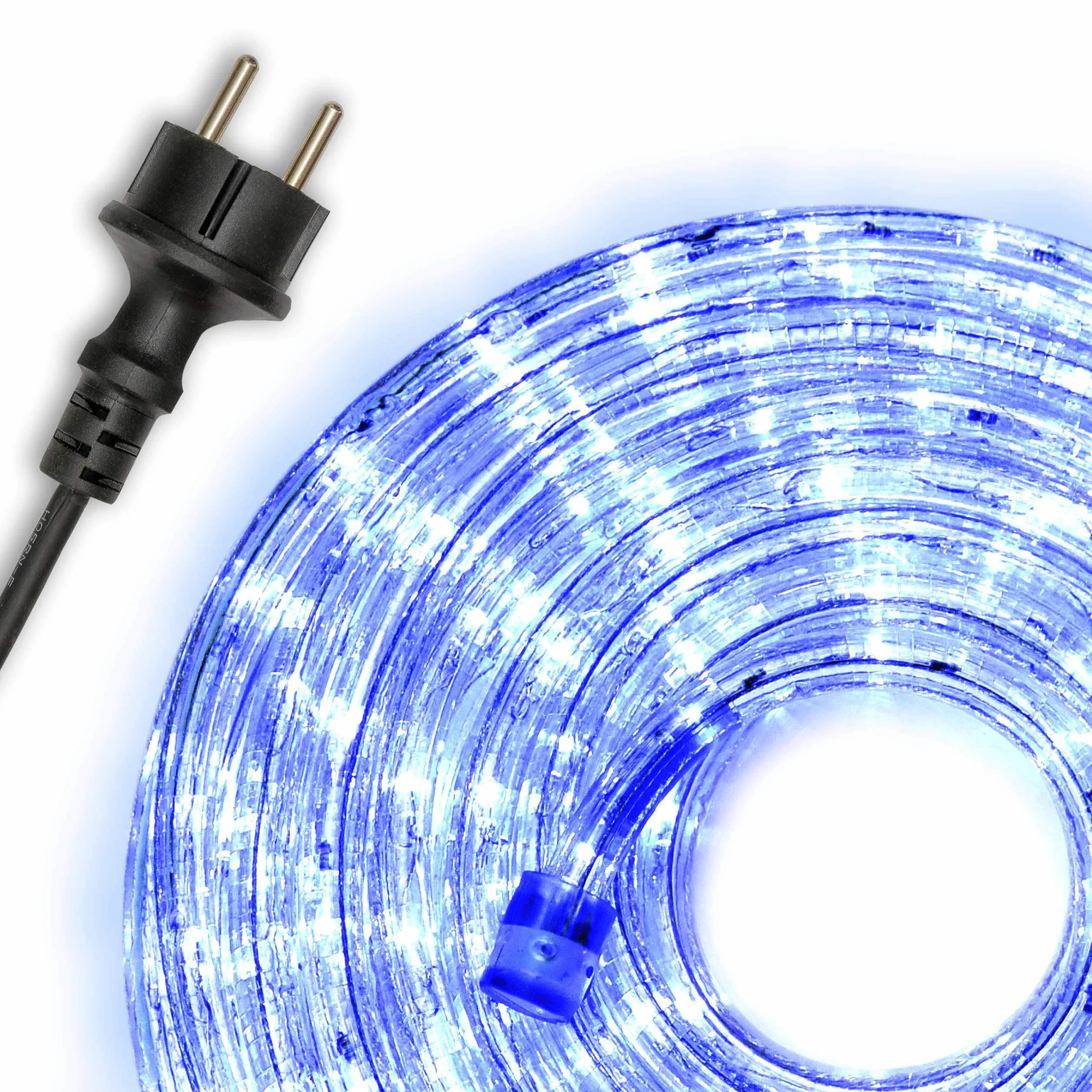 Wąż świetlny LED, 10 m, 240 diod LED, niebieski, do użytku wewnątrz i na zewnątrz, energooszczędna dekoracja do ogrodu, na święta, Boże Narodzenie, wesele, długość całkowita ok. 11,50 m